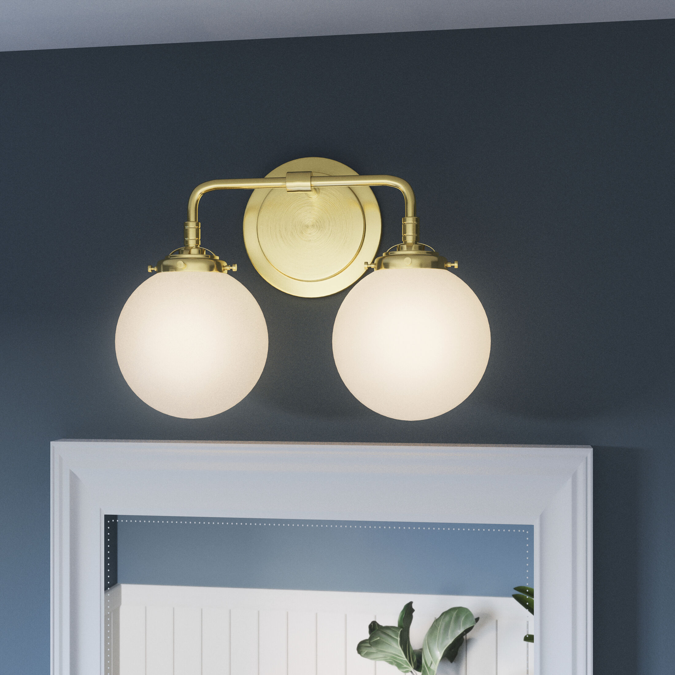 Landry 2 Light 15 inch Satin Brass Bath Light Wall Light 