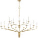 Alexander 15 Light 55 inch Brushed Gold Chandelier Ceiling Light
