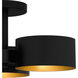 Nala 3 Light 16.25 inch Matte Black Semi-Flush Mount Ceiling Light, Medium