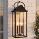 Damian 3 Light 22.5 inch Matte Black Outdoor Wall Lantern