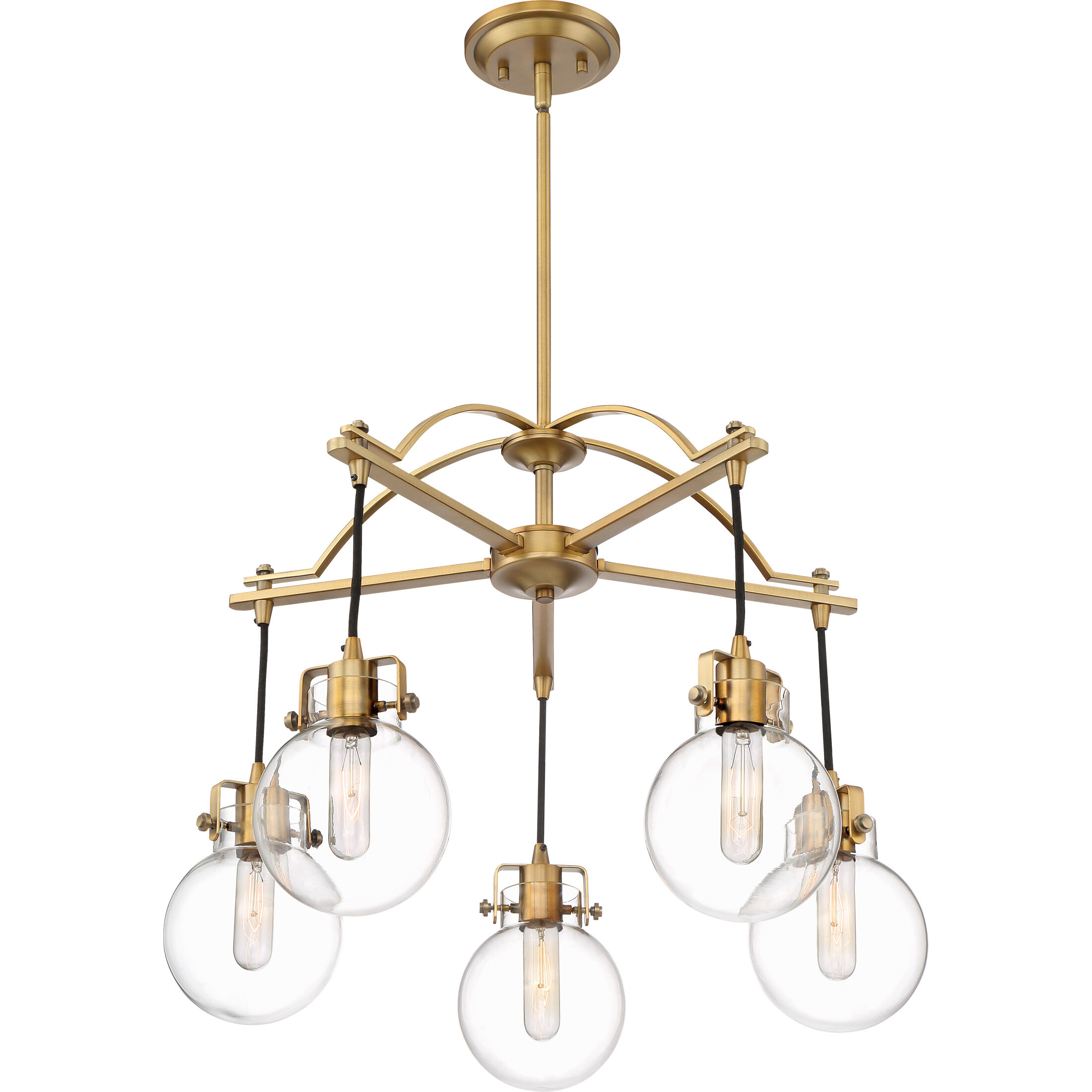 Sidwell 5 Light 26 inch Weathered Brass Chandelier Ceiling Light