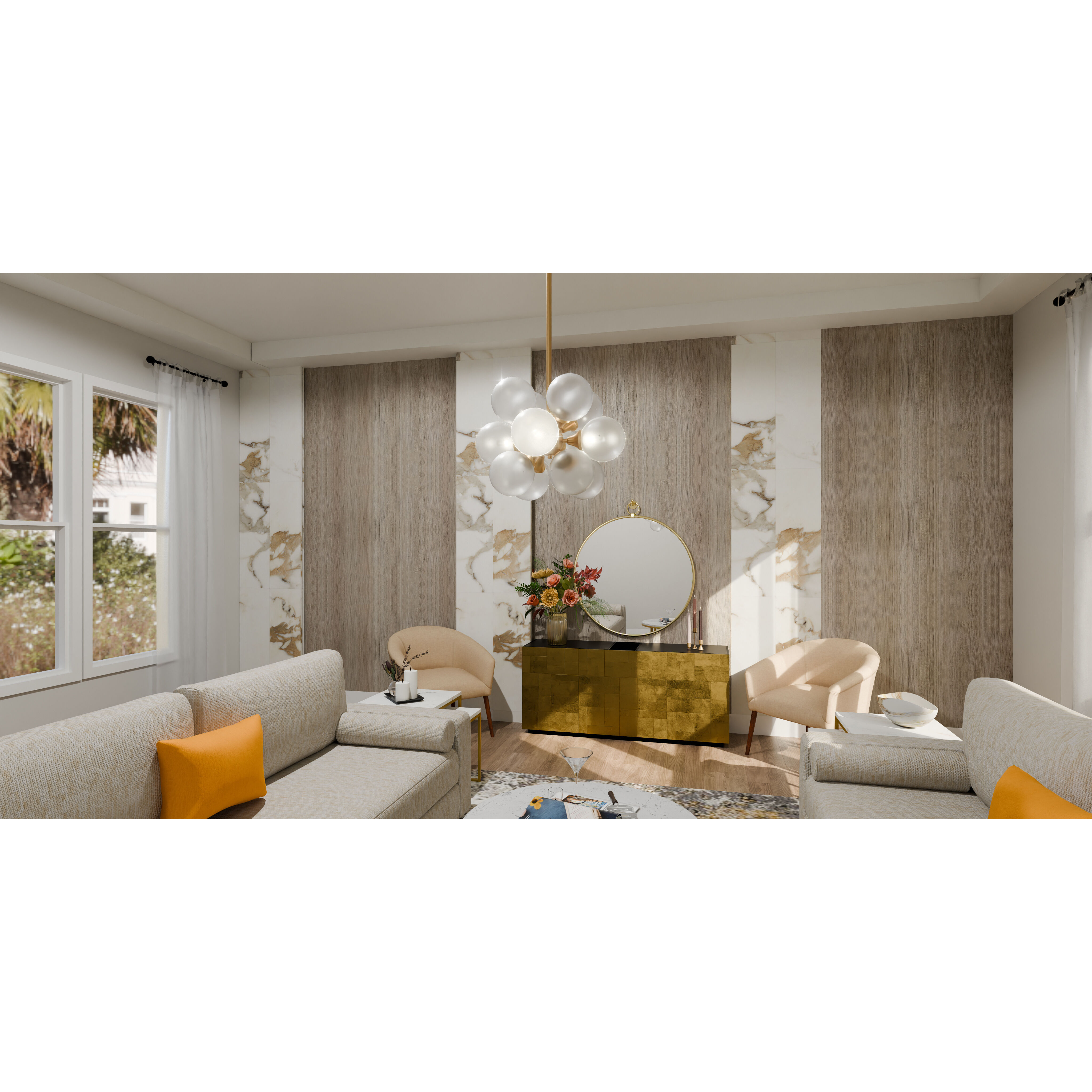 Glinda 4 Light 20 inch Brushed Weathered Brass Pendant Ceiling Light