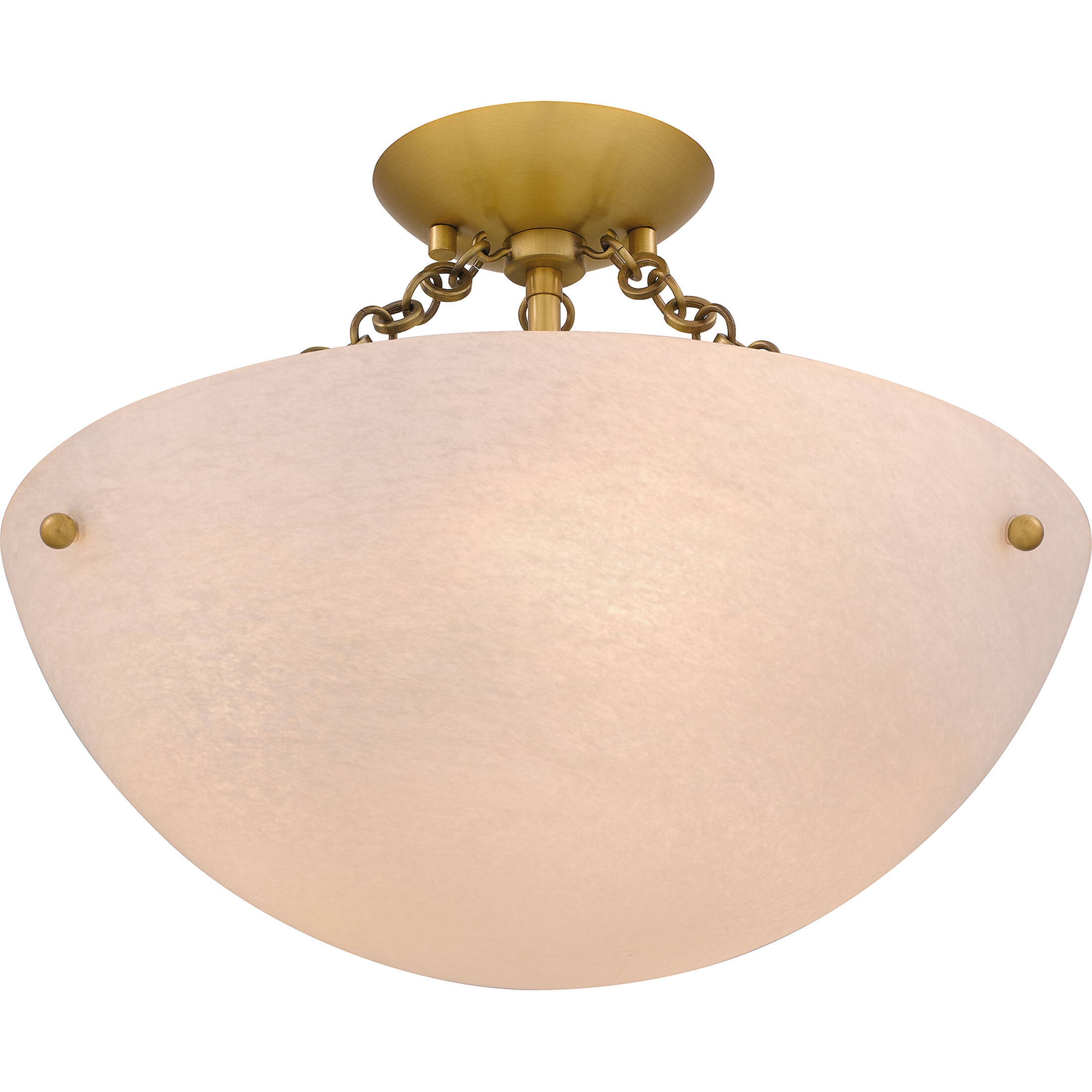 Baylor 3 Light 15 inch Brushed Gold Semi-Flush Mount Ceiling Light, Medium