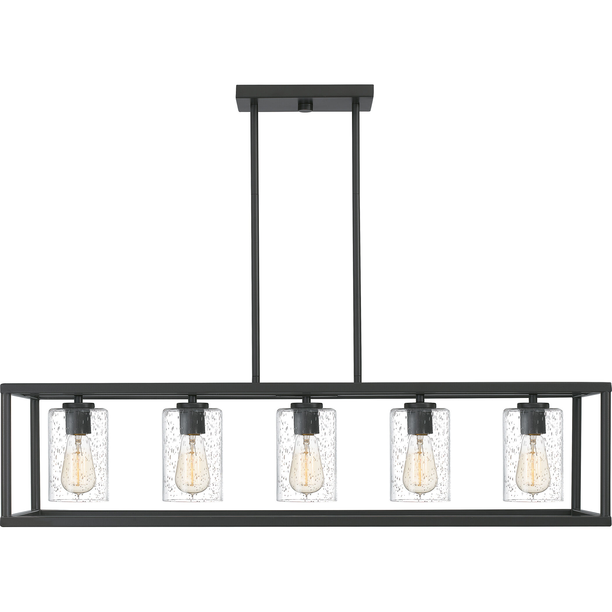 New Harbor 5 Light 38 inch Old Bronze Linear Chandelier Ceiling Light, Medium