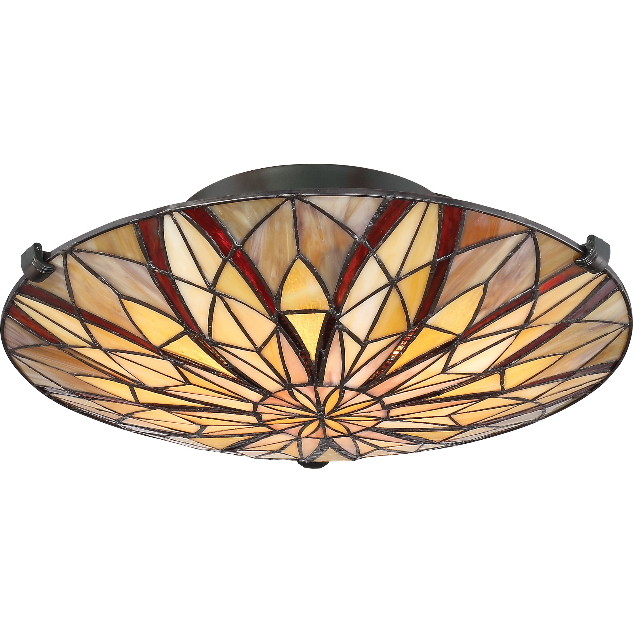 Victory 2 Light 16 inch Valiant Bronze Flush Mount Ceiling Light, Naturals