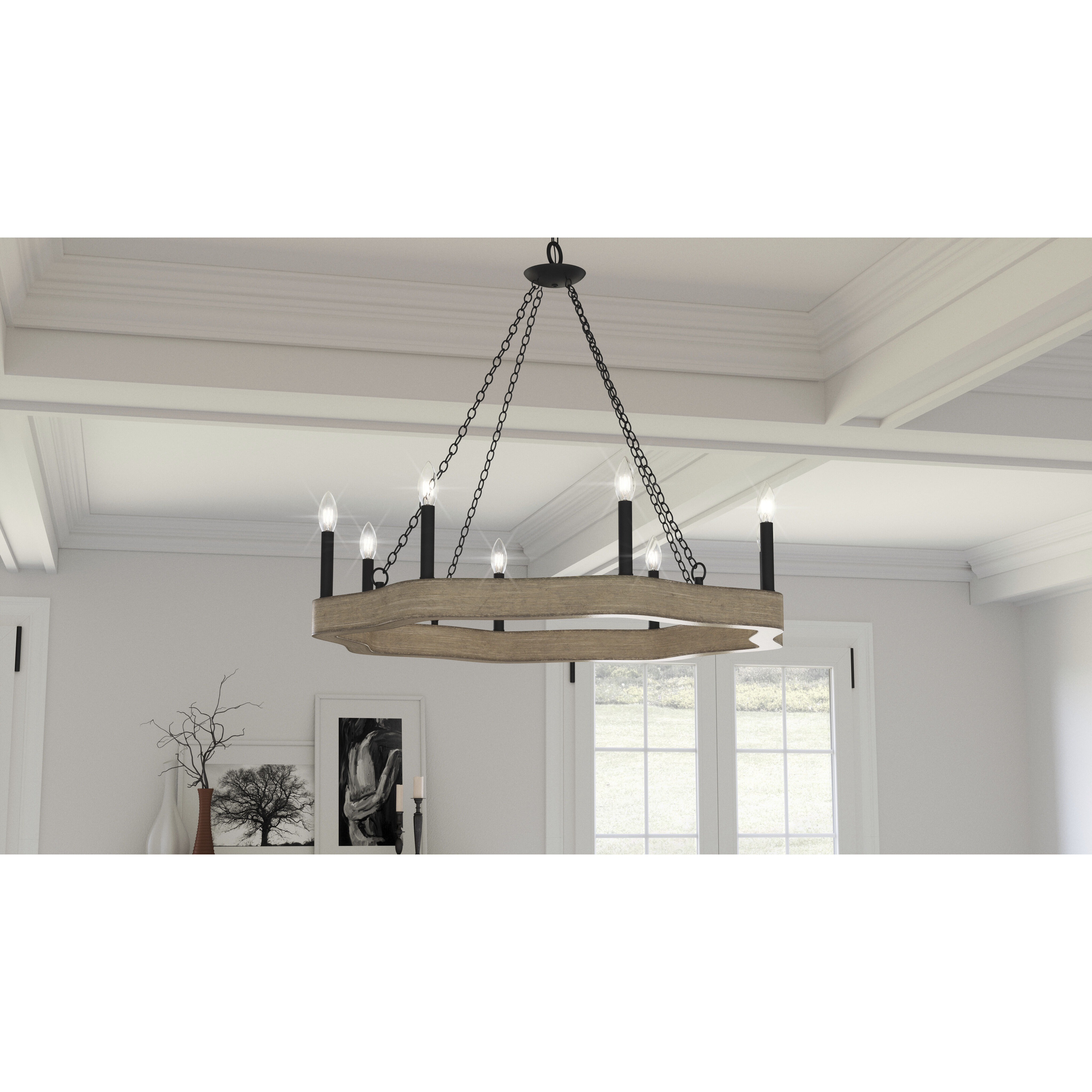 Croix 8 Light 36 inch Matte Black Chandelier Ceiling Light