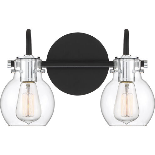 Andrews 2 Light 14 inch Earth Black Bath Light Wall Light, Medium