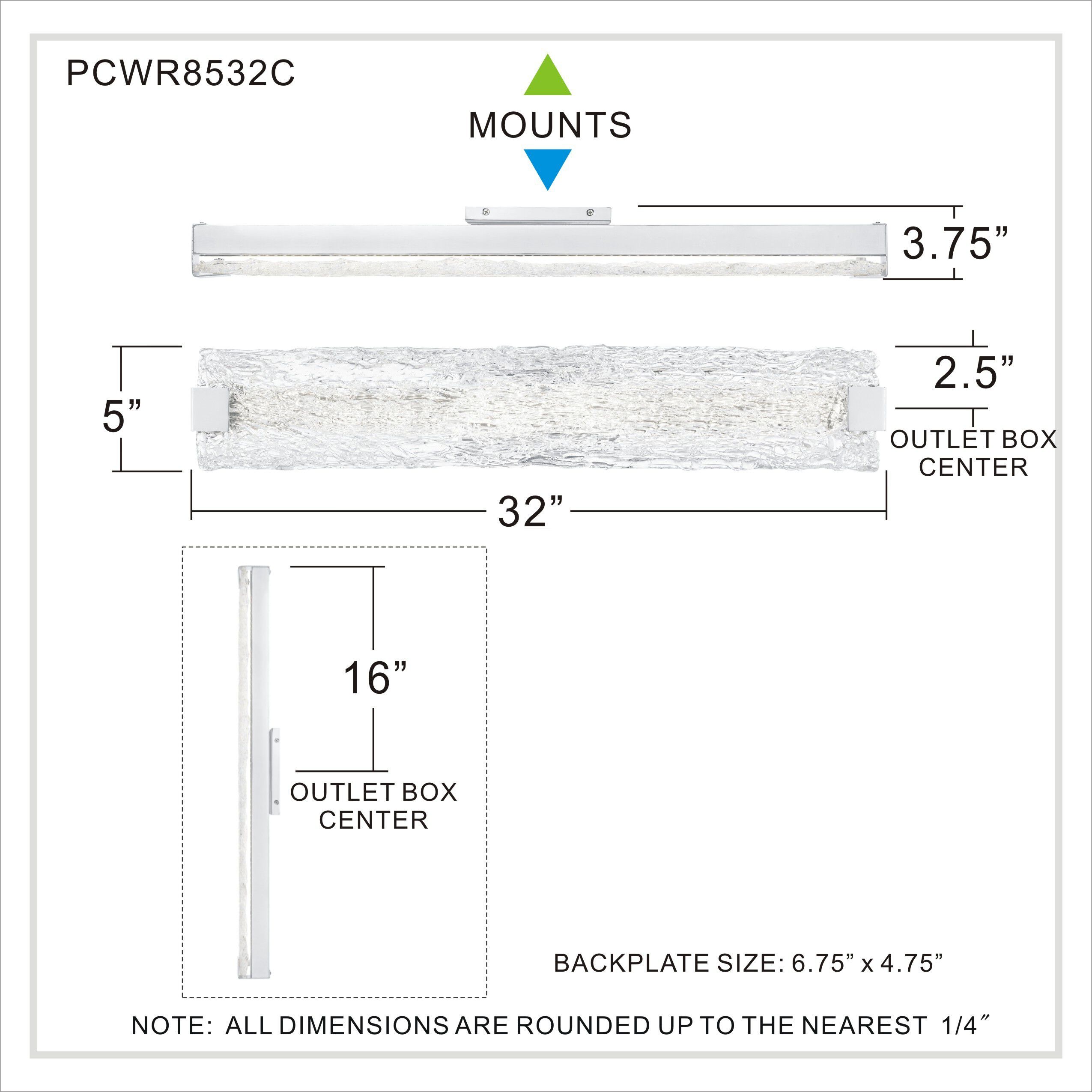 Winter LED 32 inch Polished Chrome Bath Light Wall Light