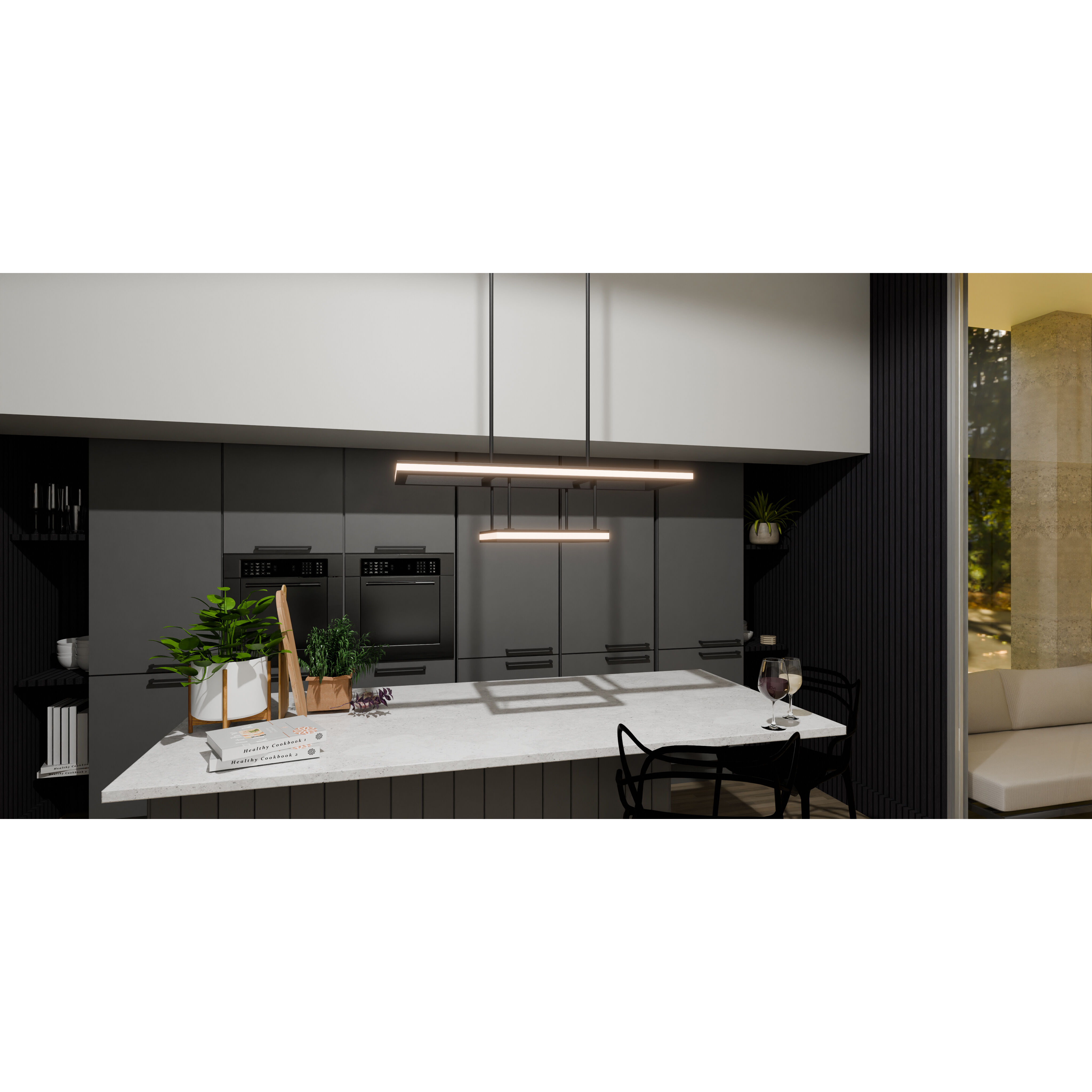 Aydin 37.75 inch Matte Black Island Light Ceiling Light