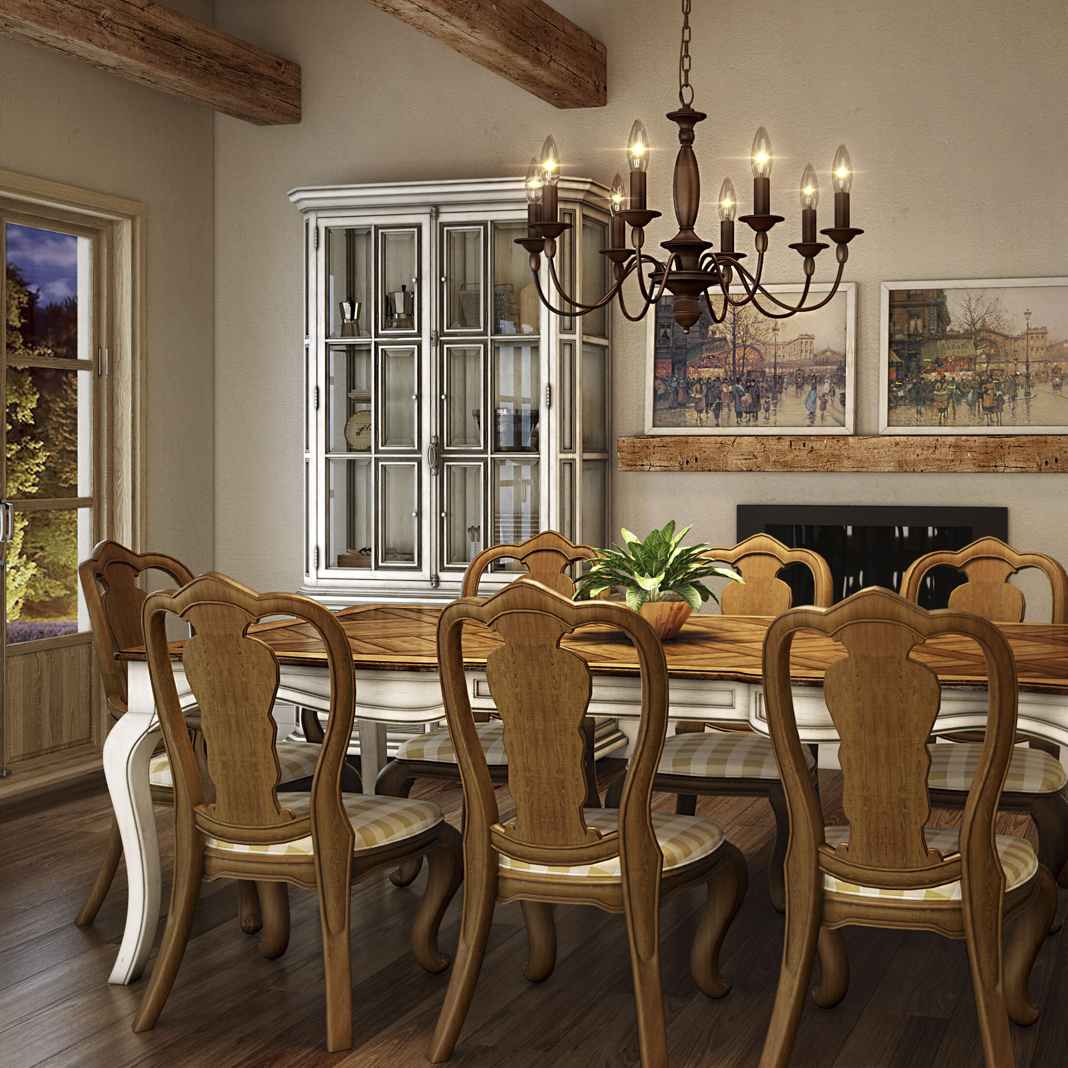 Holbrook 8 Light 29 inch Tuscan Brown Chandelier Ceiling Light