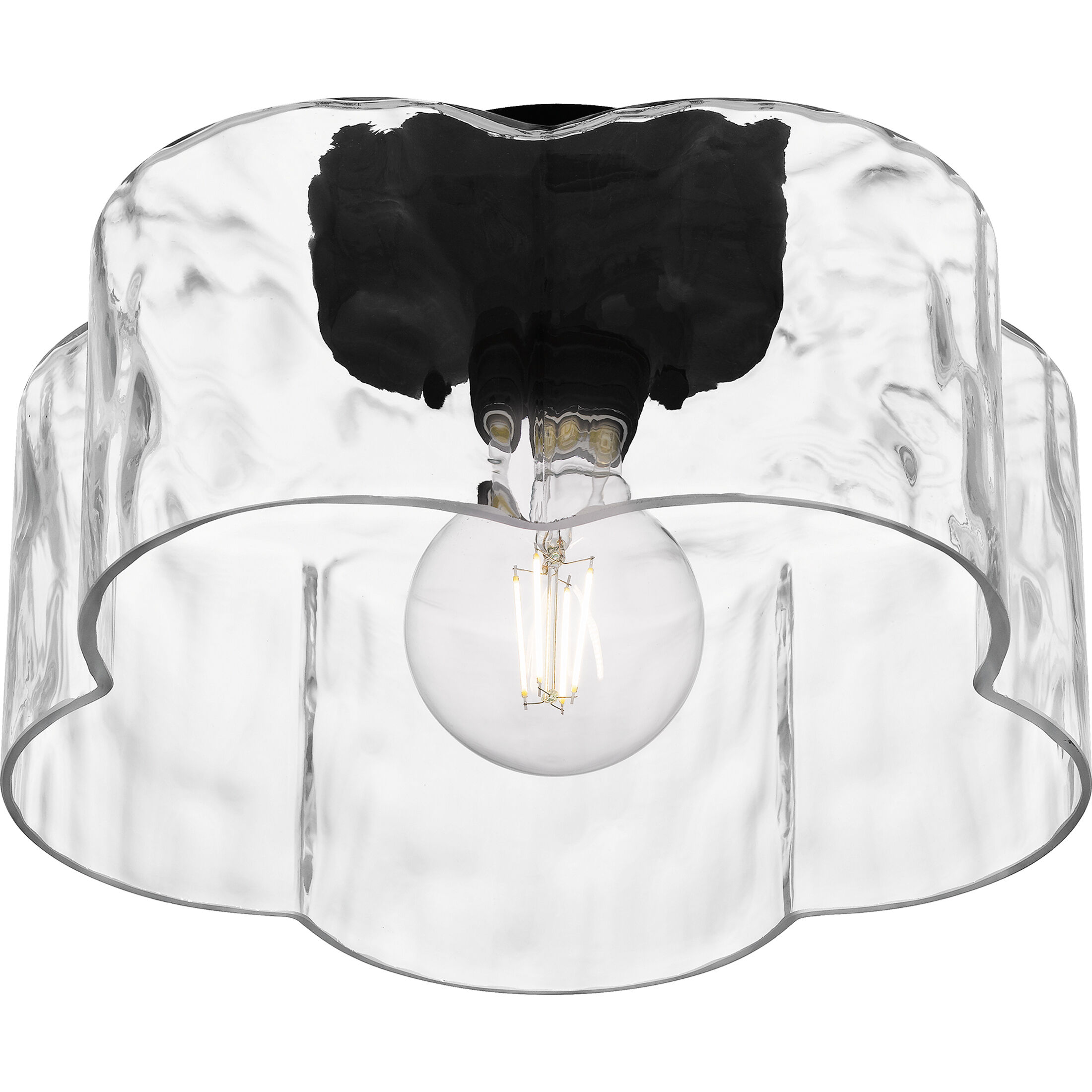Lilly 1 Light 14 inch Matte Black Semi-Flush Mount Ceiling Light, Medium