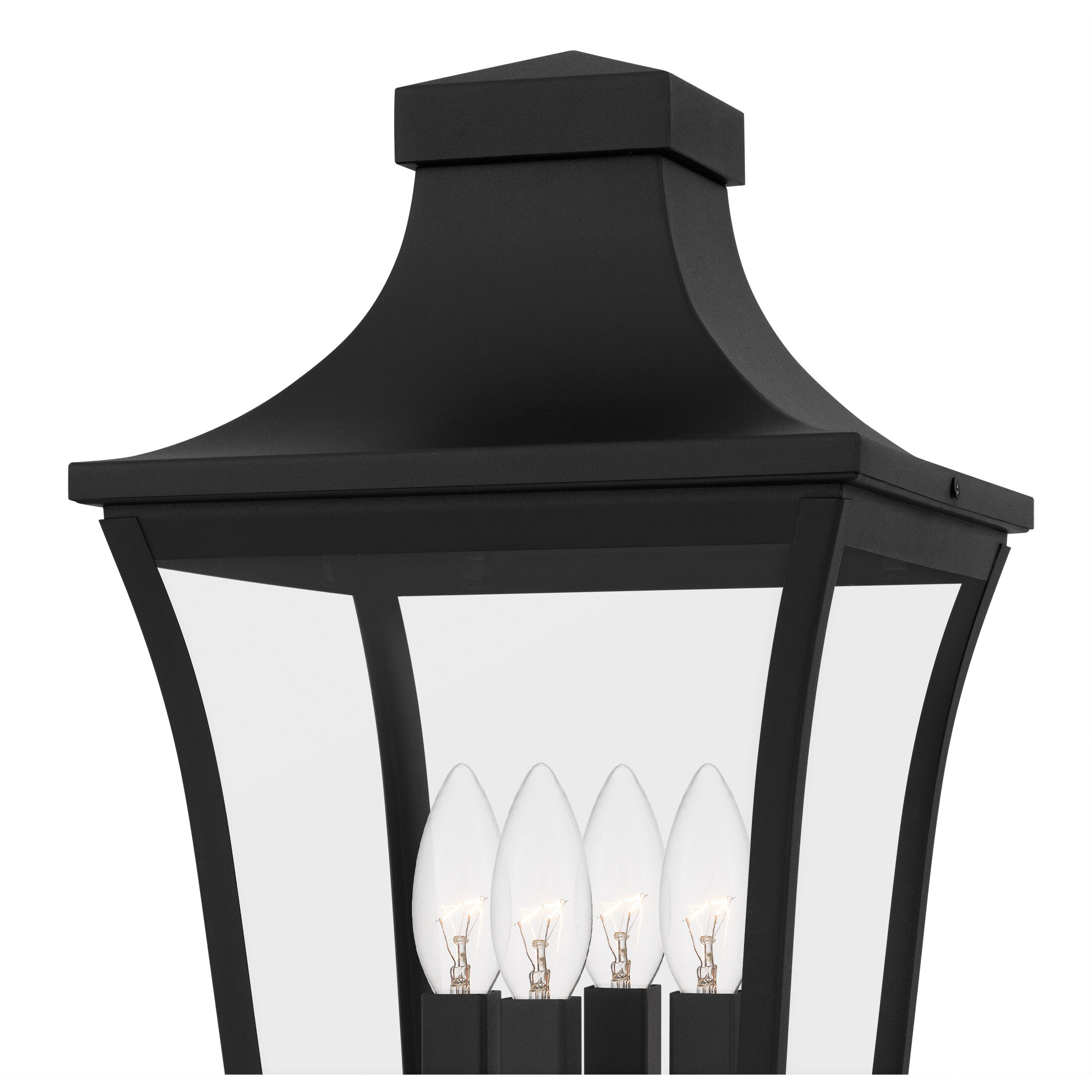 Quentin 4 Light 21.5 inch Earth Black Outdoor Post Lantern, Large