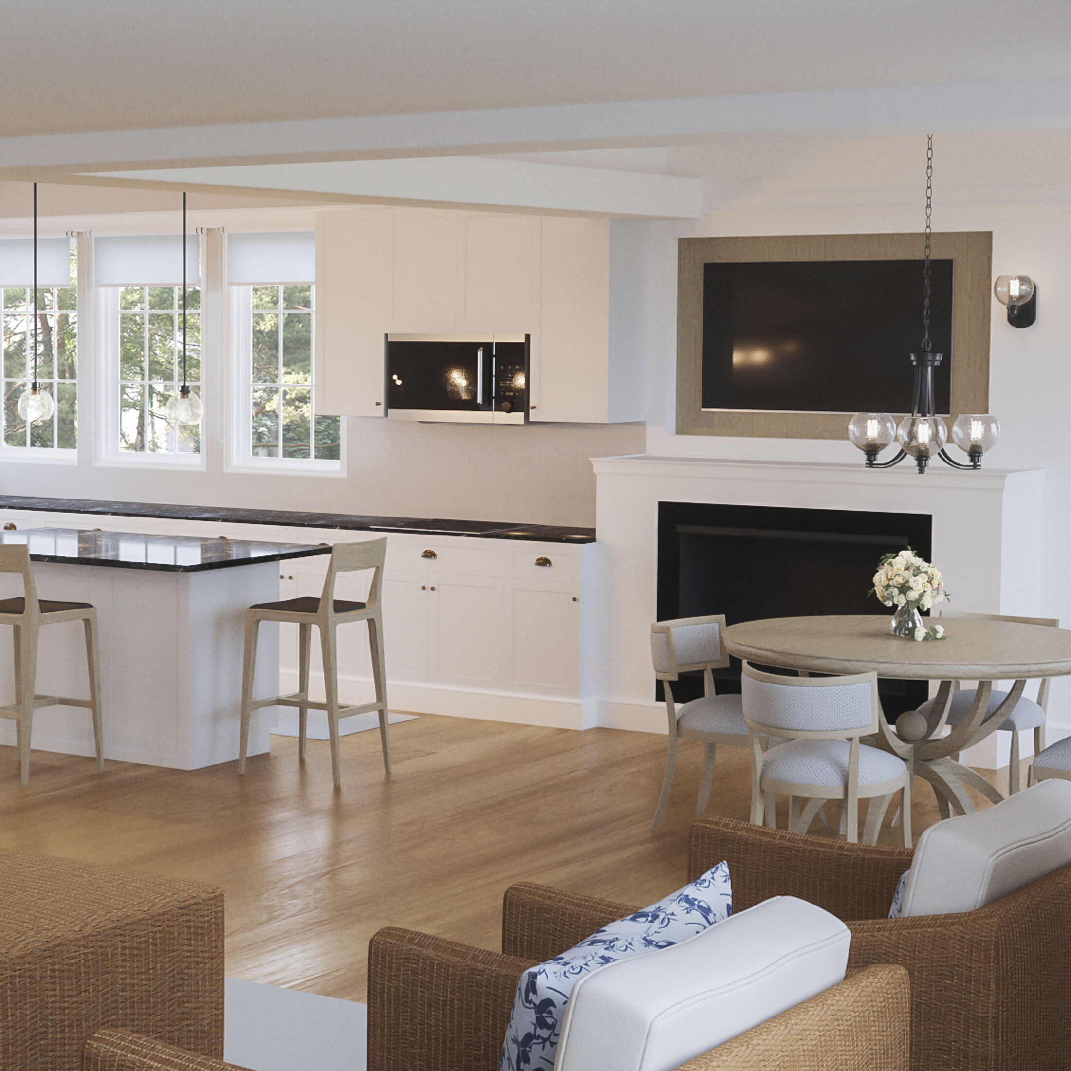 Pruitt 3 Light 22 inch Matte Black Chandelier Ceiling Light in Clear Seedy Glass