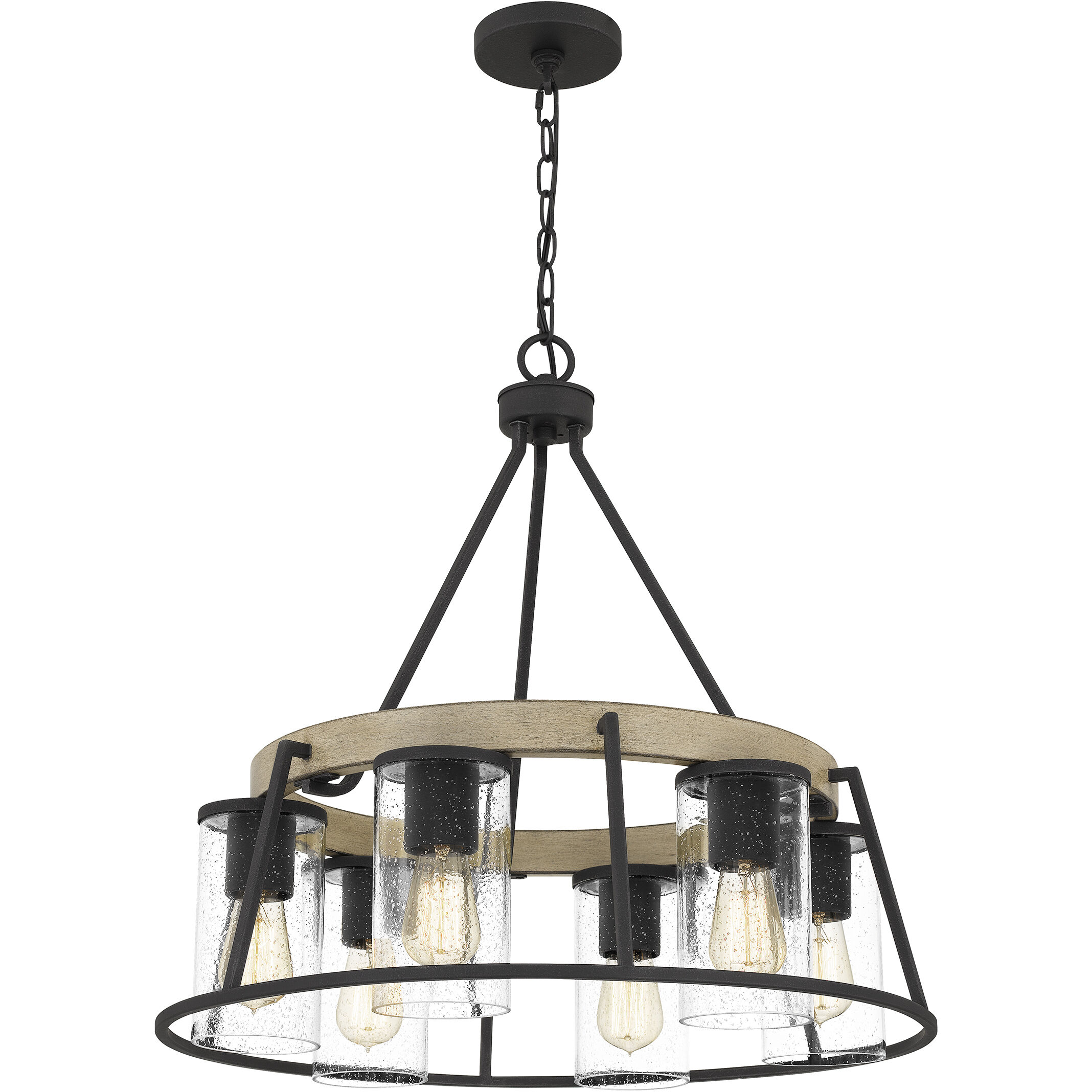 Brockton 6 Light 25 inch Grey Ash Chandelier Ceiling Light