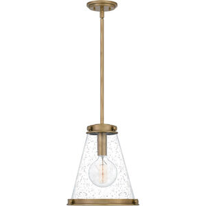 Quoizel 1 Light 13 inch Weathered Brass Mini Pendant Ceiling Light