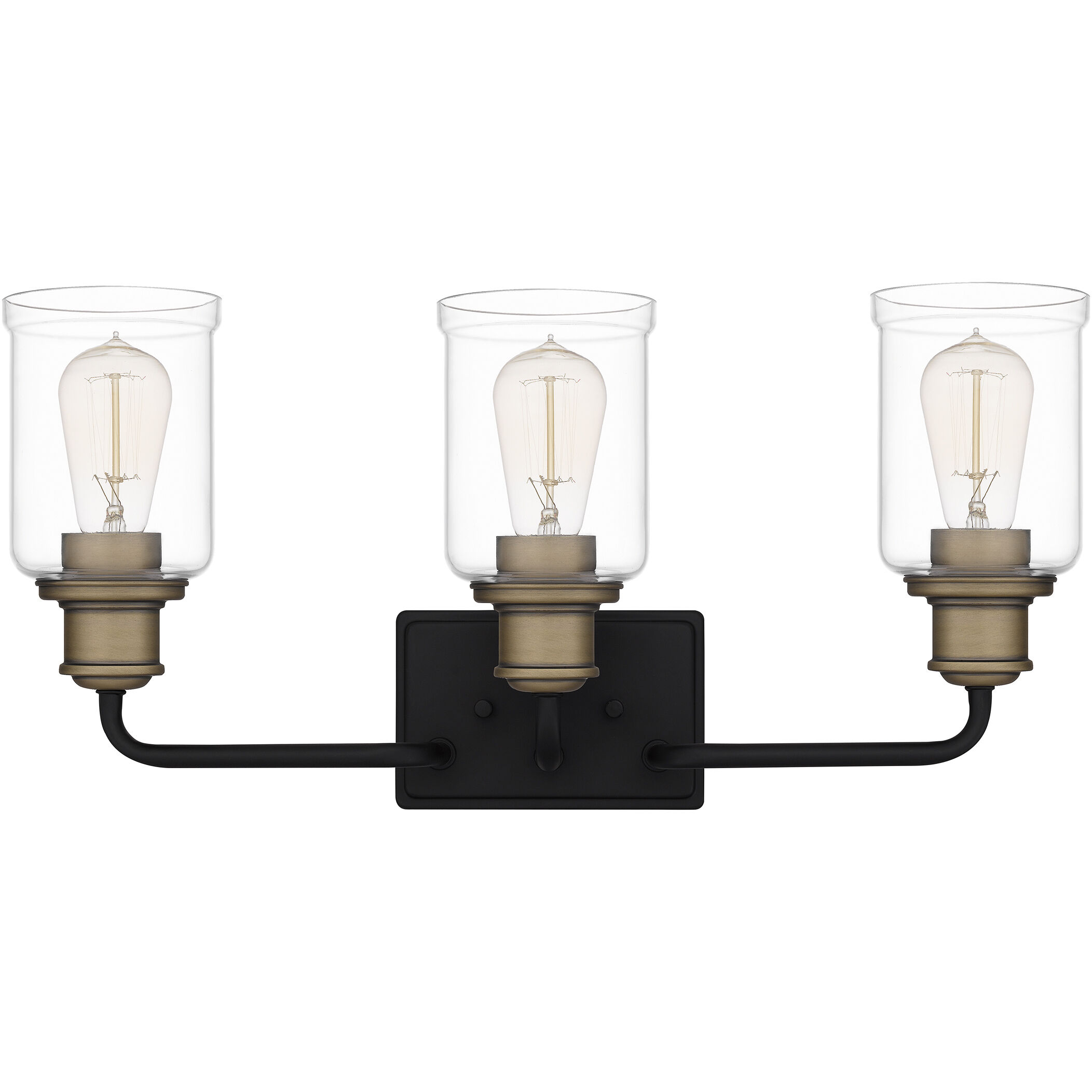 Cox 3 Light 22 inch Matte Black Bath Light Wall Light, Large