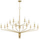 Alexander 15 Light 55 inch Brushed Gold Chandelier Ceiling Light