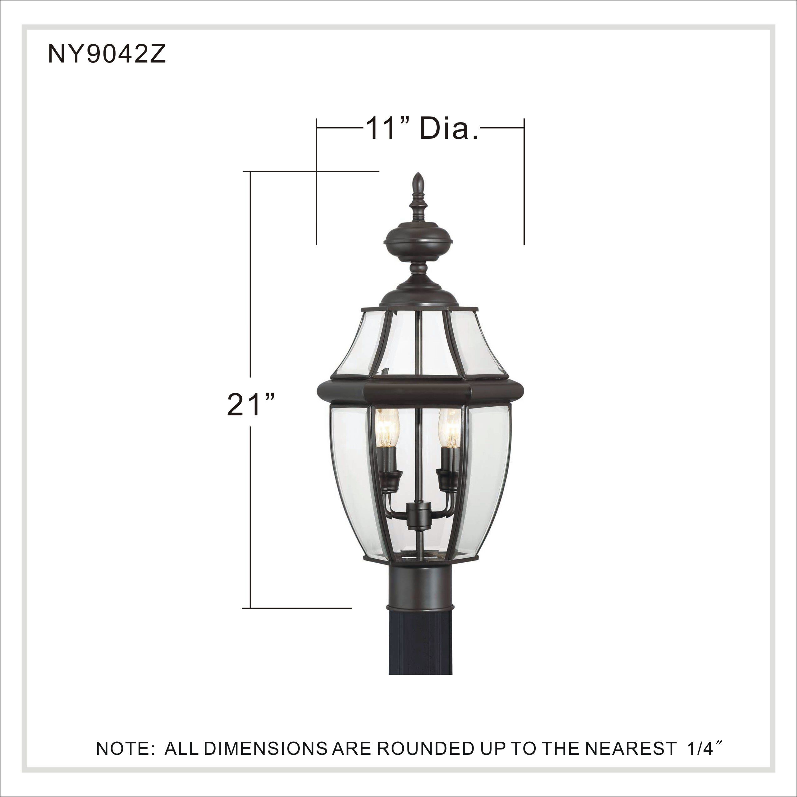 Newbury 2 Light 21 inch Medici Bronze Outdoor Post Lantern