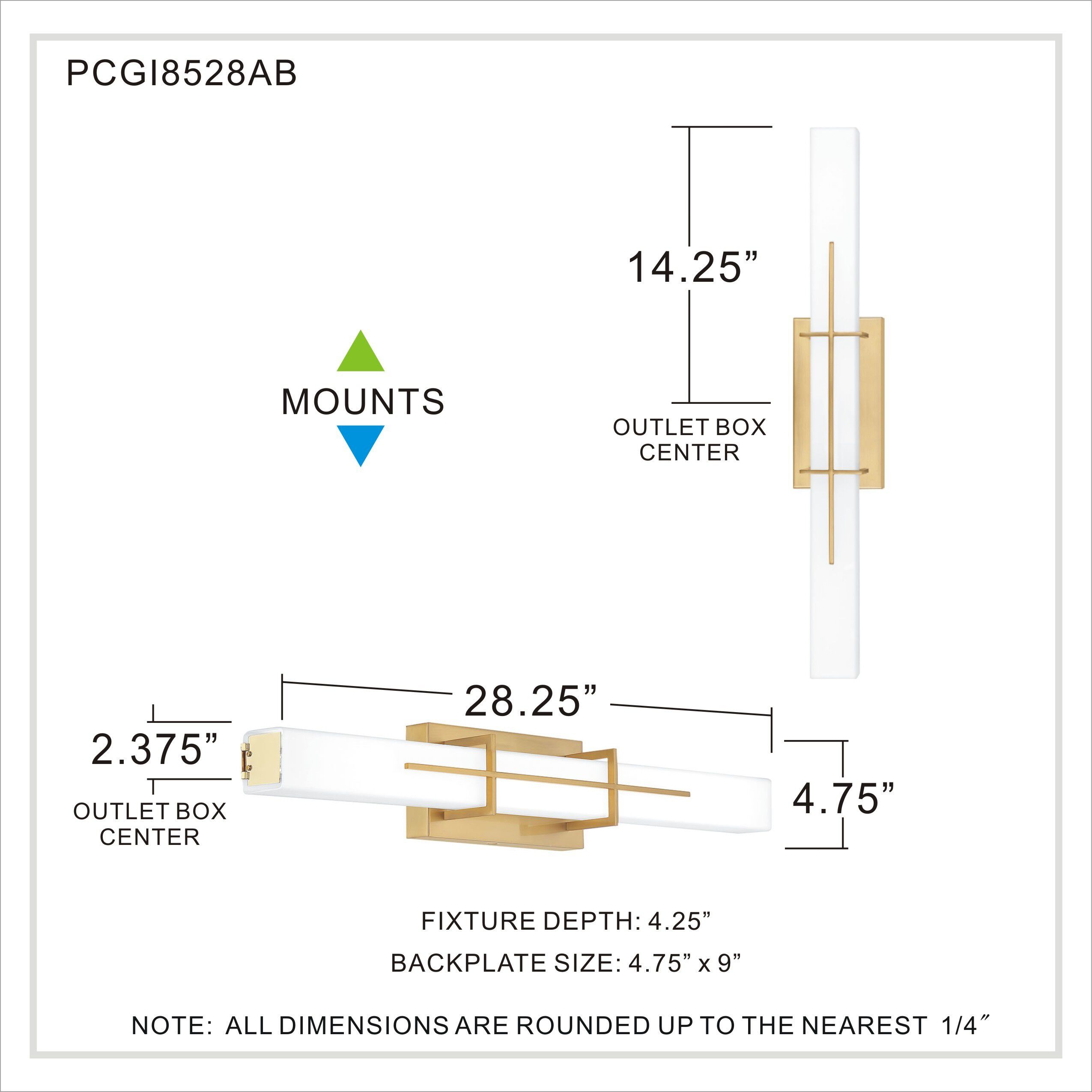 Gemini LED 28 inch Aged Brass Bath Light Wall Light