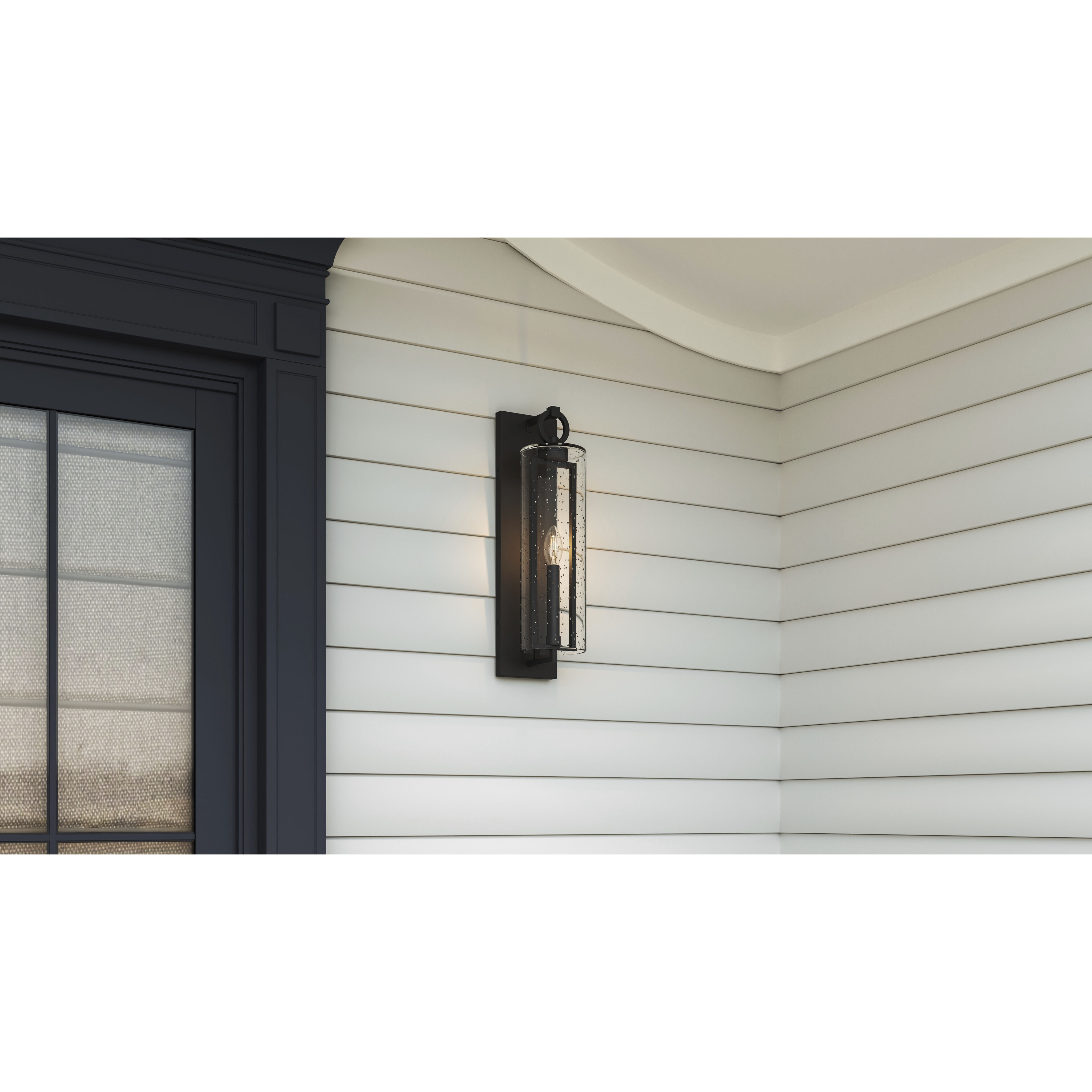 Redan 1 Light 22.25 inch Stone Black Outdoor Wall Lantern, Large