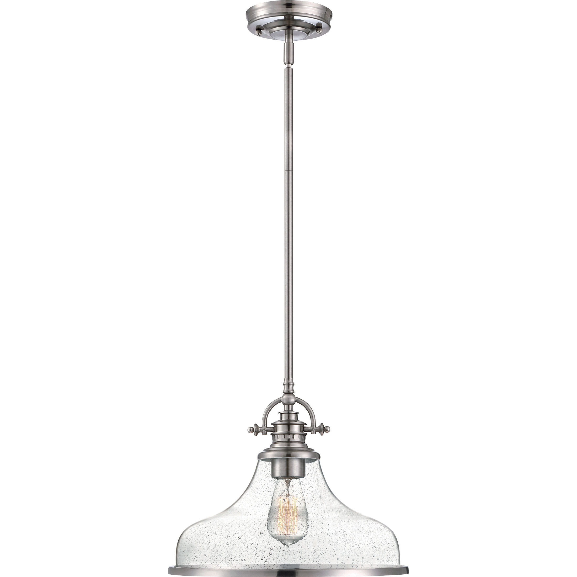 Grant 1 Light 14 inch Brushed Nickel Pendant Ceiling Light