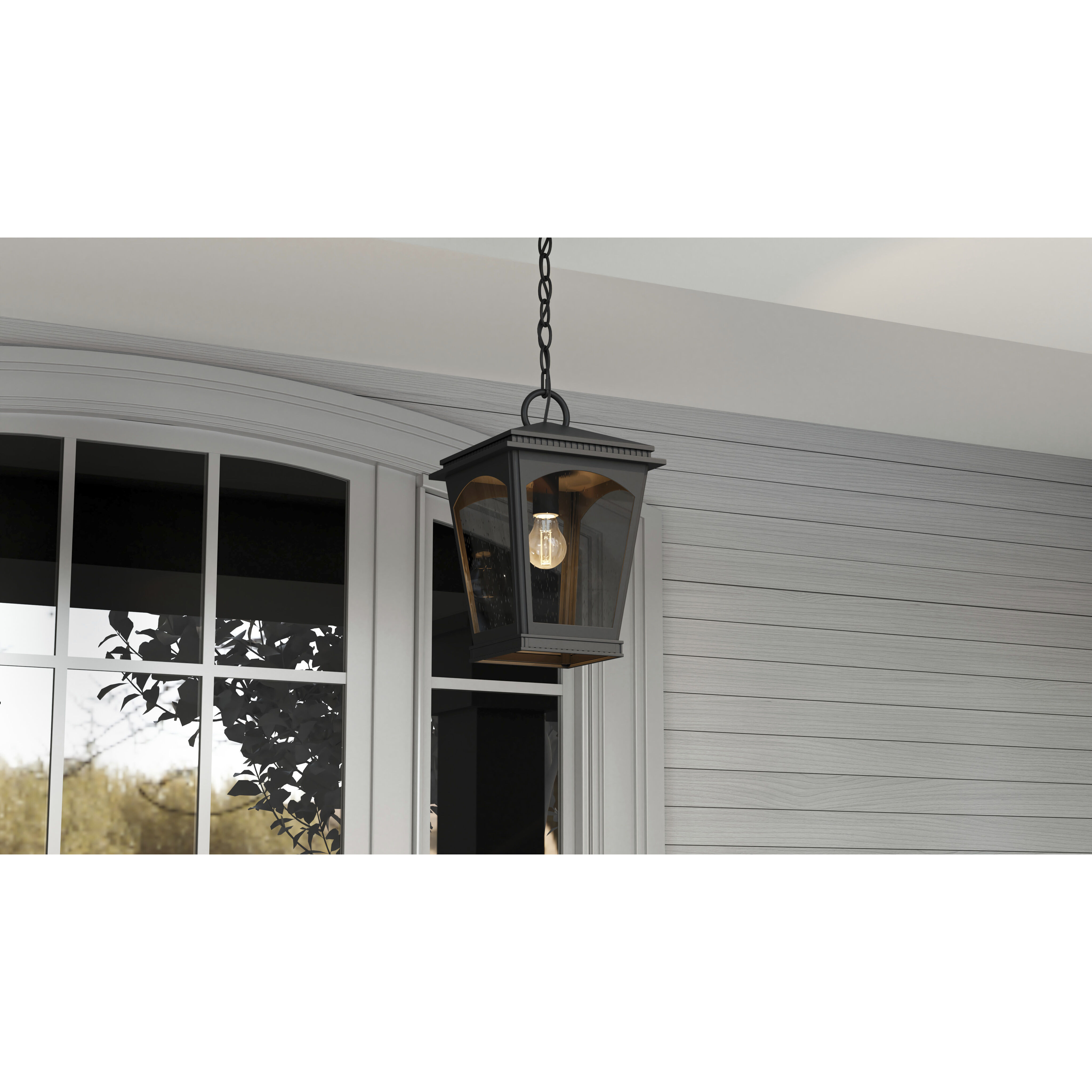 Huck 1 Light 10 inch Earth Black Outdoor Hanging Lantern, Large