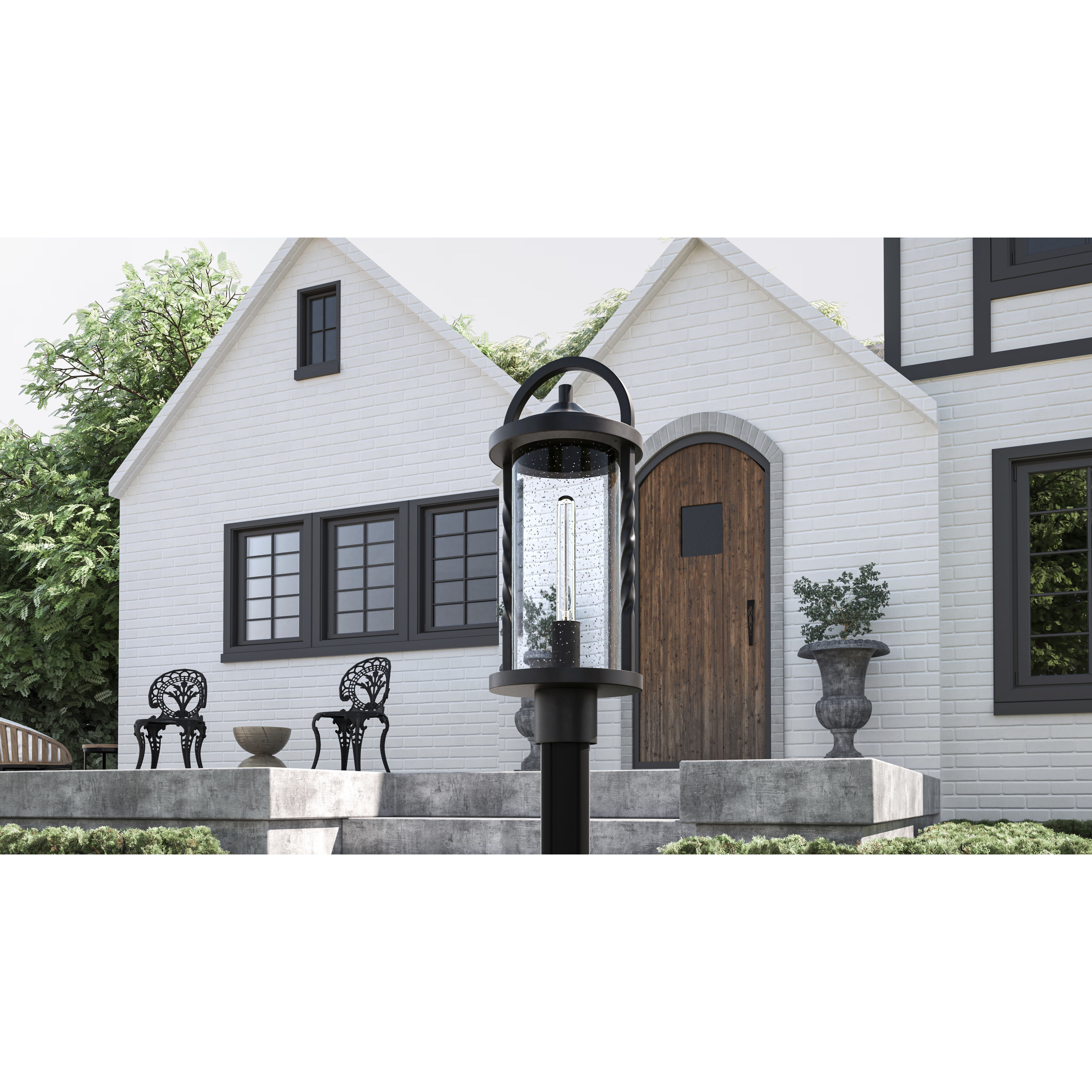 Reece 1 Light 20 inch Earth Black Outdoor Post Lantern