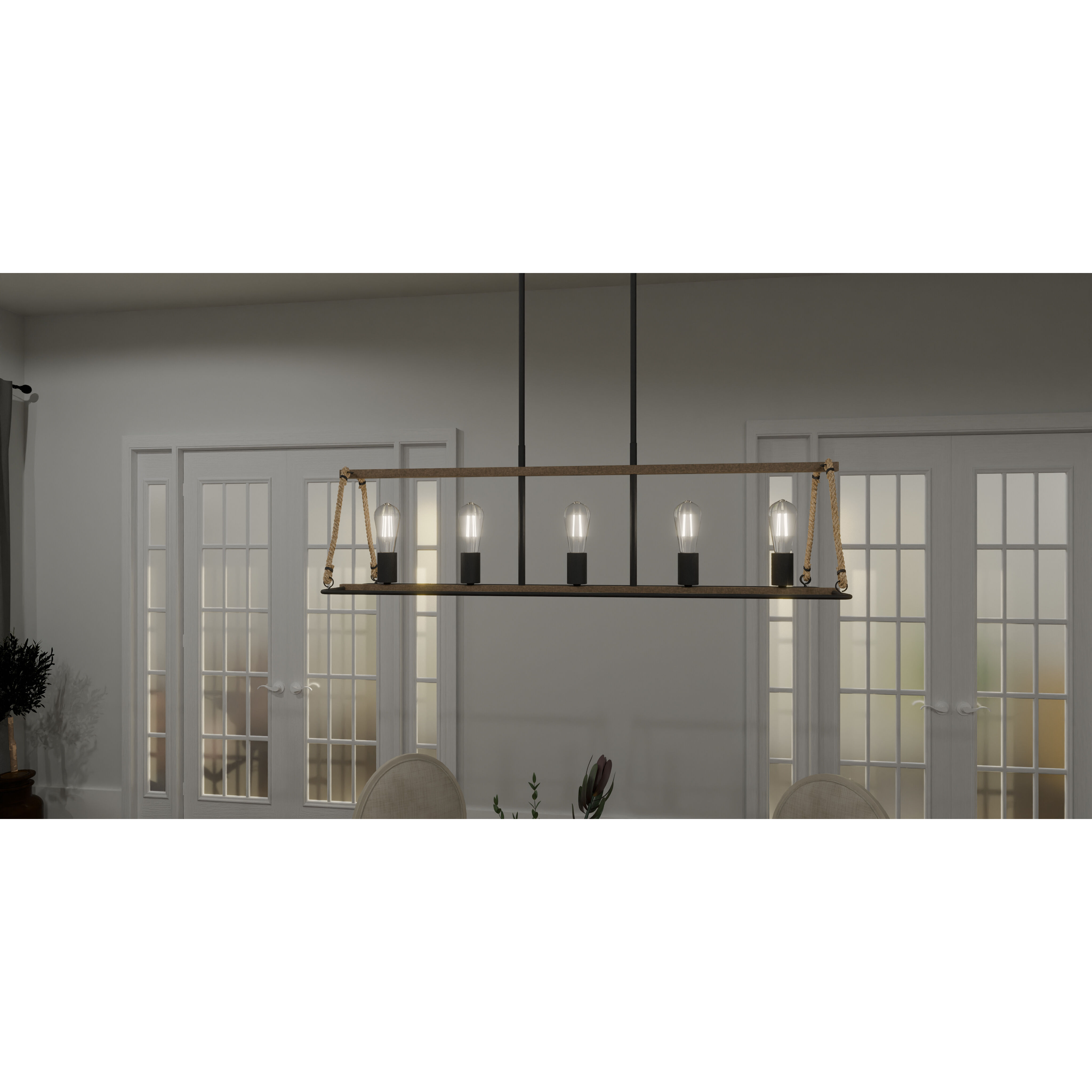 Oakley 6 Light 44.5 inch Earth Black Island Light Ceiling Light, Large