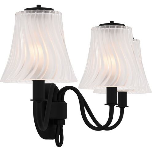 McKinney 3 Light 23 inch Matte Black Bath Light Wall Light
