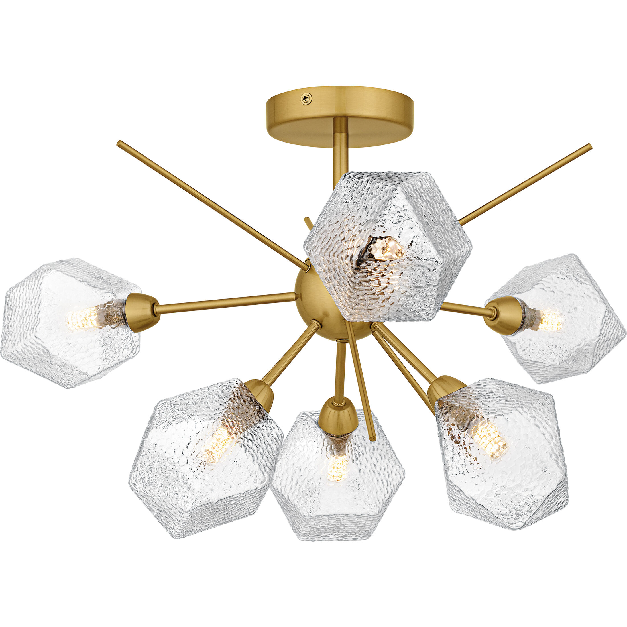 Salvador 6 Light 24 inch Brushed Gold Semi-Flush Mount Ceiling Light, Extra Large