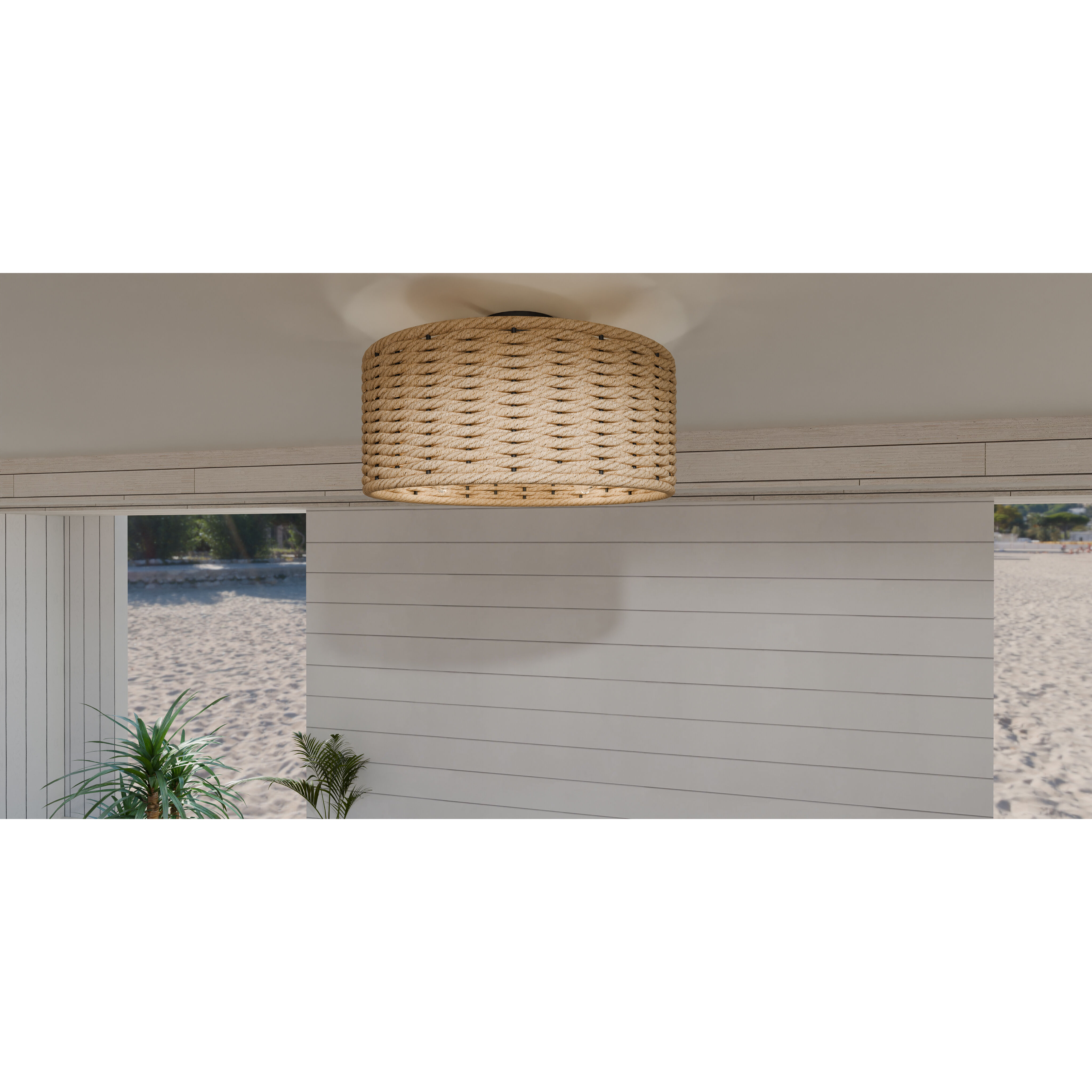 Islander 22 inch Matte Black with Black Matte Blades Fandelier, Fandelier