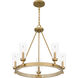 Kelleher 5 Light 24 inch Nouveau Painted Weathered Brass Chandelier Ceiling Light