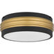 Emmett 3 Light 16 inch Matte Black Flush Mount Ceiling Light