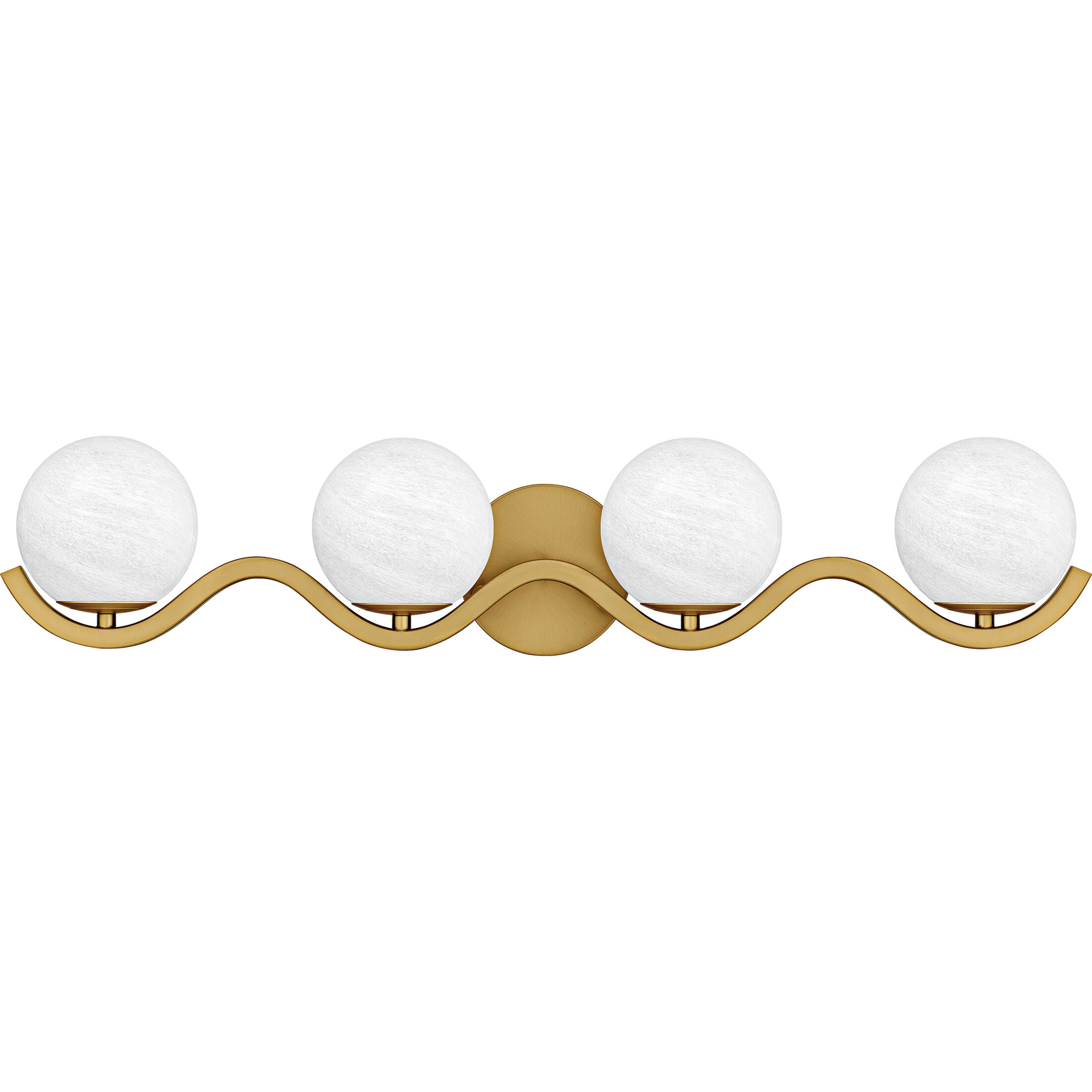 Spherical 4 Light 30.75 inch Aged Brass Bath Light Wall Light, Extra Large