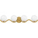 Spherical 4 Light 30.75 inch Aged Brass Bath Light Wall Light, Extra Large