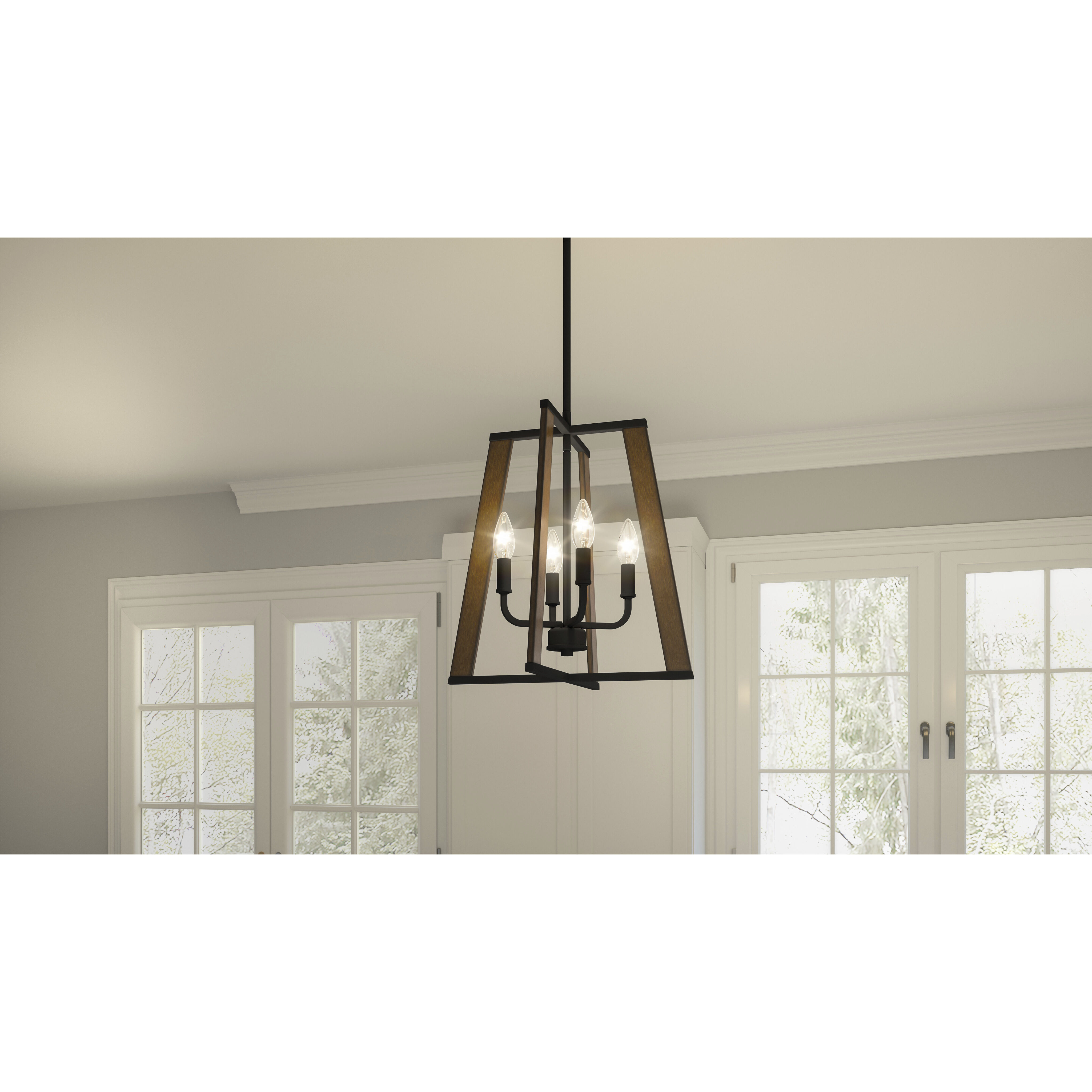 Mayline 4 Light 16 inch Matte Black Pendant Ceiling Light