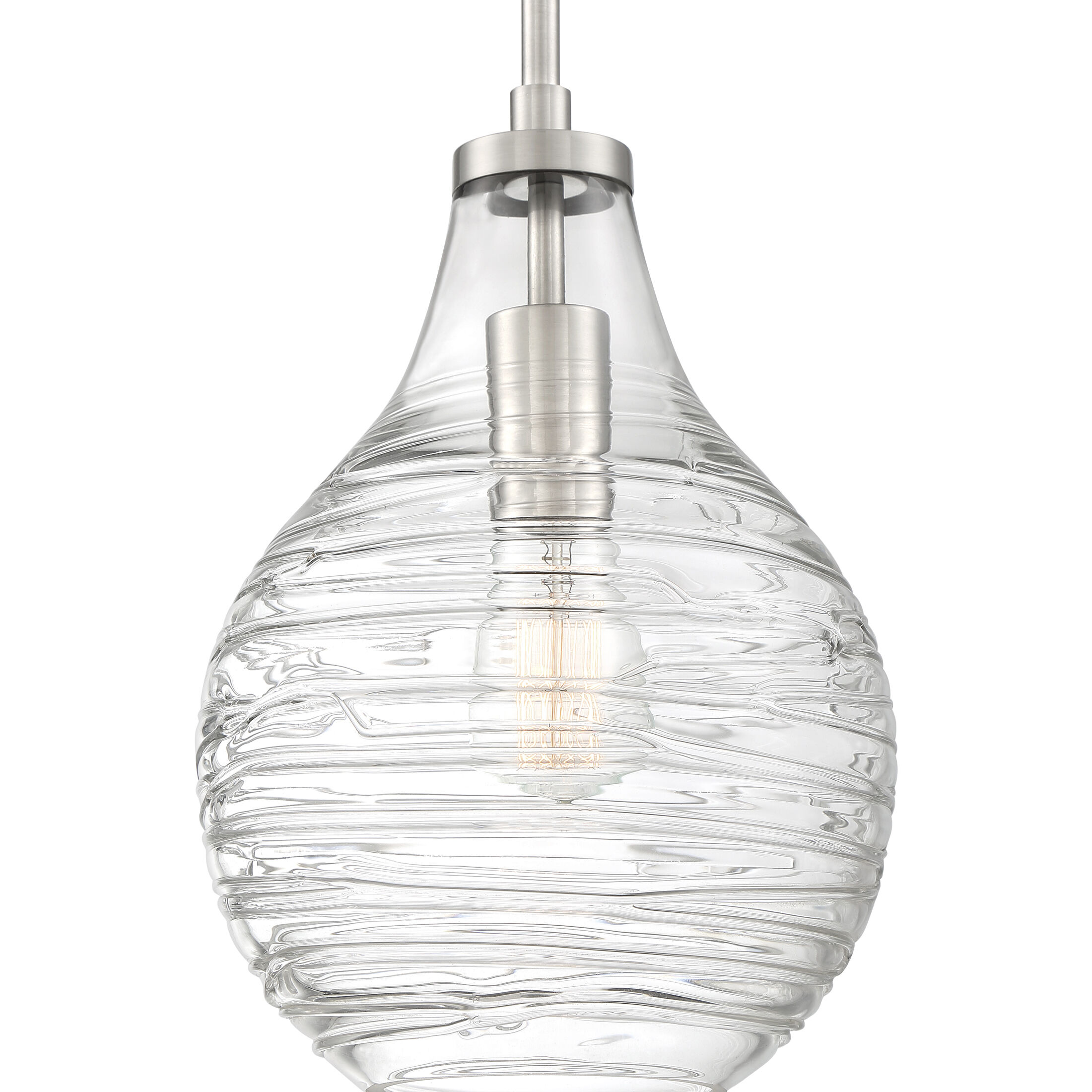 Genie 1 Light 9 inch Brushed Nickel Mini Pendant Ceiling Light