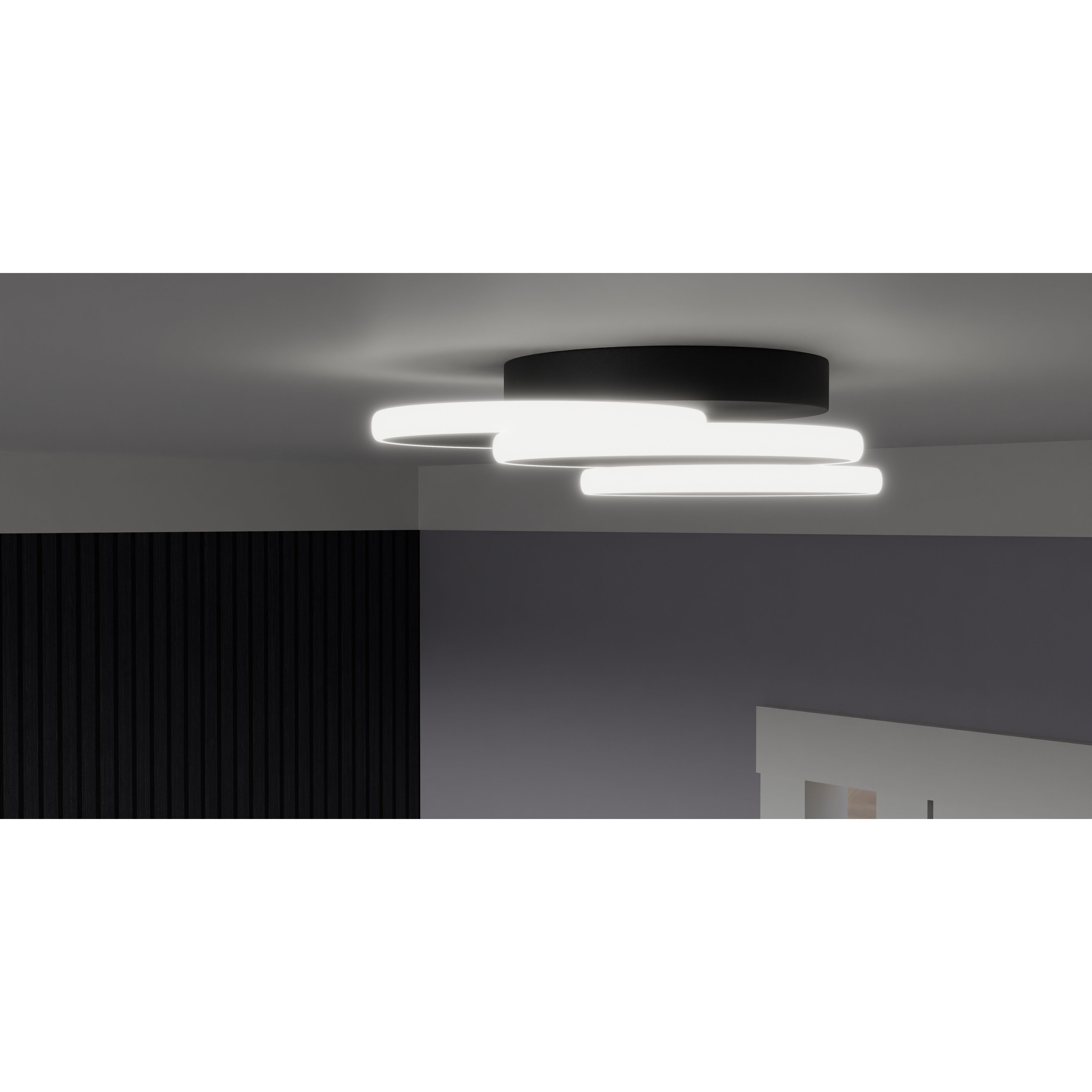 Moonan LED 16 inch Matte Black Flush Mount Ceiling Light, Medium