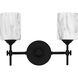 Aria 2 Light 15 inch Matte Black Bath Light Wall Light, Medium