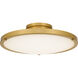 Donne LED 15.75 inch Brushed Gold Semi-Flush Mount Ceiling Light, Medium