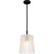 Gray 1 Light 10 inch Matte Black Mini Pendant Ceiling Light, Small