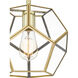 Kinslee 1 Light 10 inch Polished Brass Semi-Flush Mount Ceiling Light