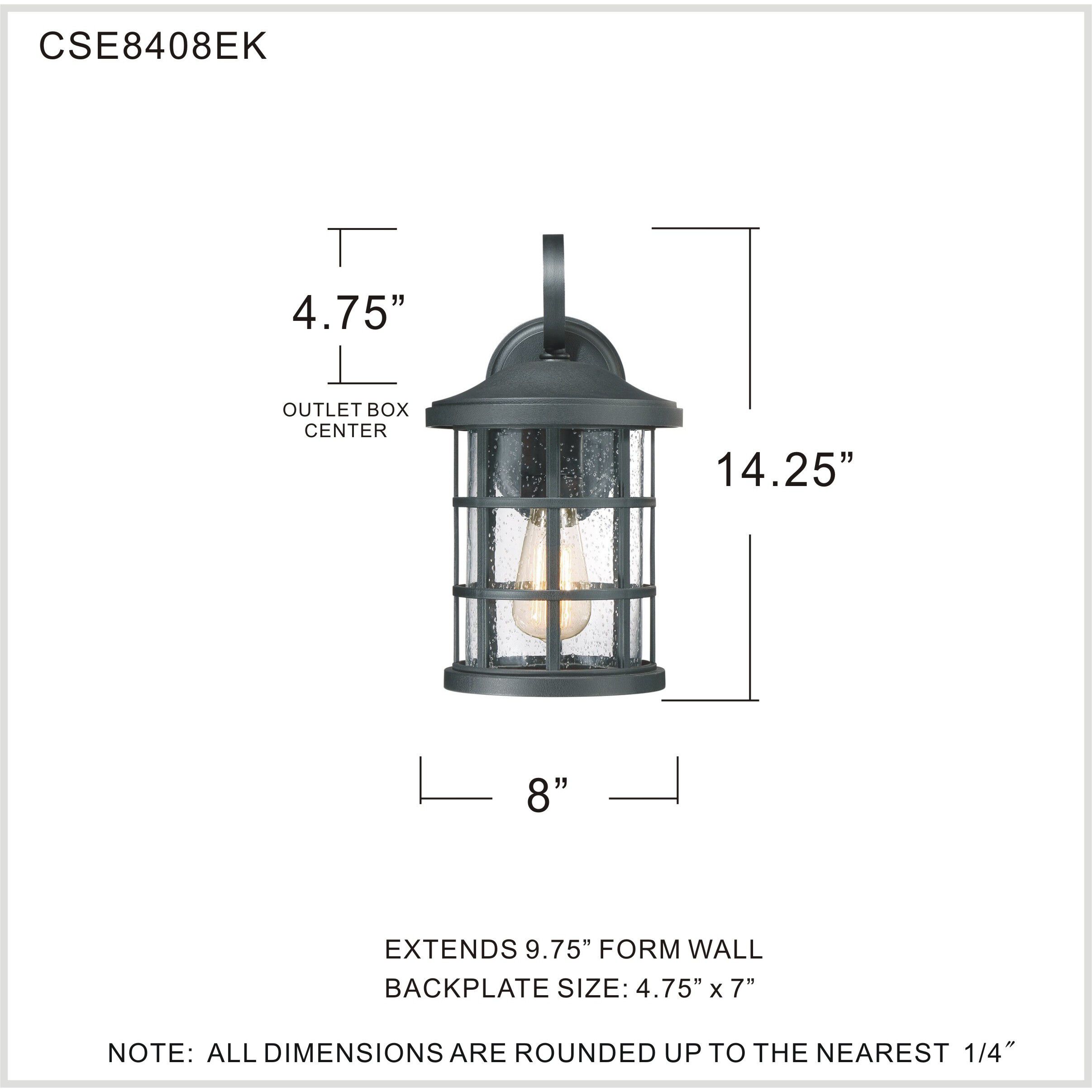 Quoizel CSE8408EK Crusade 1 Light 14 inch Earth Black