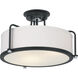 Rigel 3 Light 17.5 inch Earth Black Semi-Flush Mount Ceiling Light