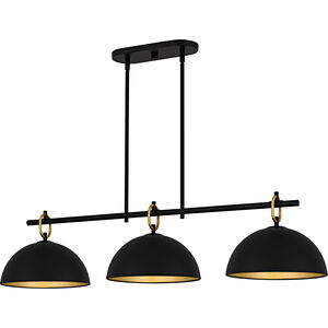 Cleo 3 Light 44.25 inch Matte Black Linear Chandelier Ceiling Light, Large