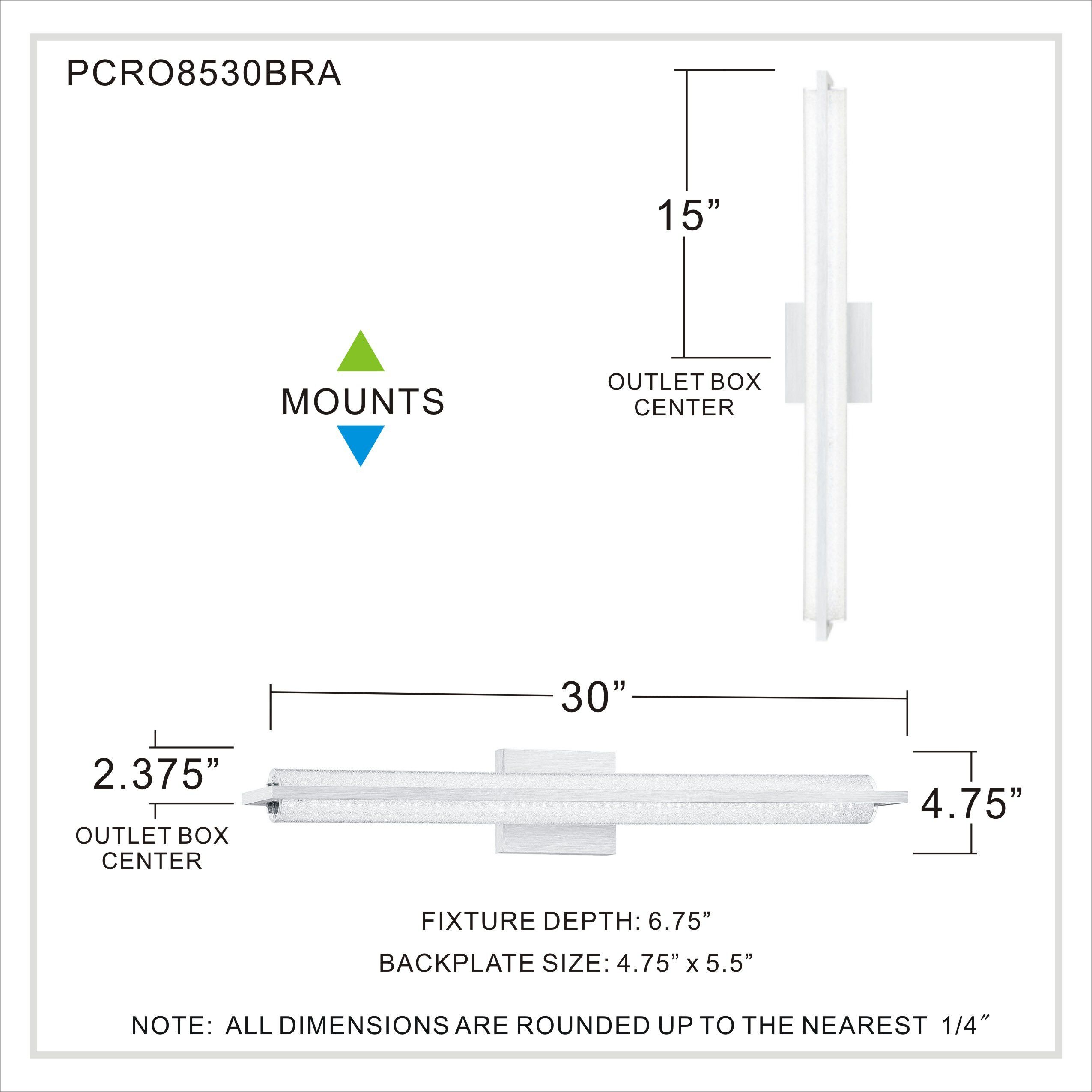 Rosalie LED 30 inch Brushed Aluminum Bath Light Wall Light