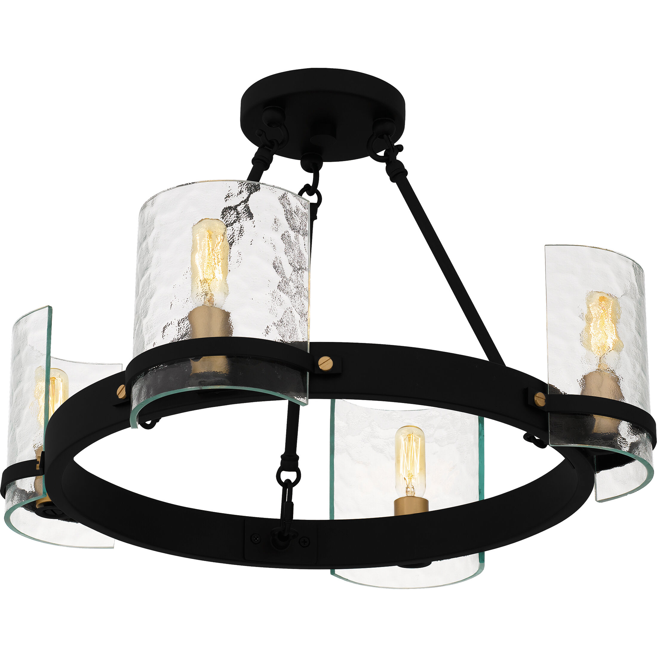 Gloucester 4 Light 20 inch Matte Black Semi-Flush Mount Ceiling Light, Large