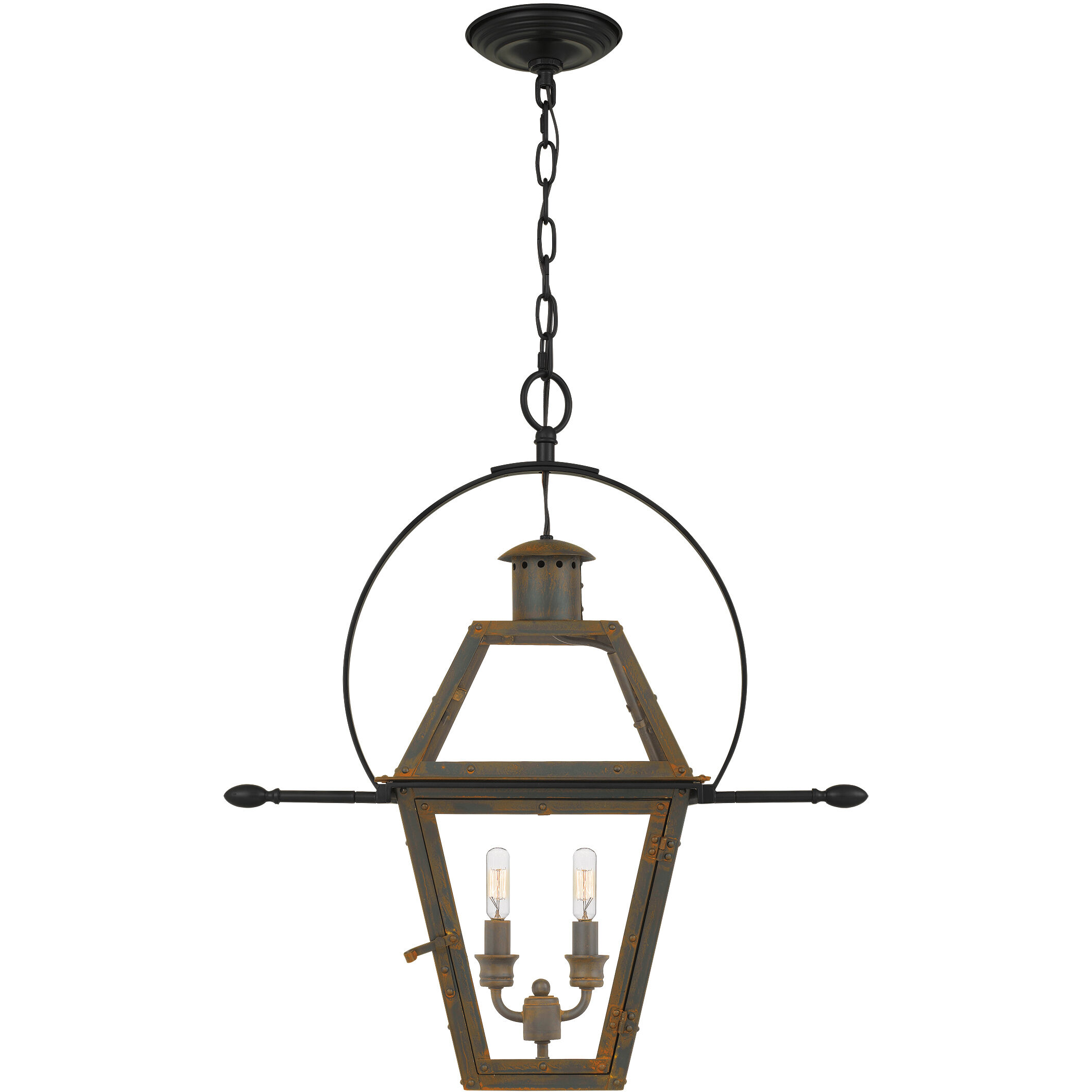 Rue De Royal 2 Light 21.25 inch Industrial Bronze Pendant Ceiling Light