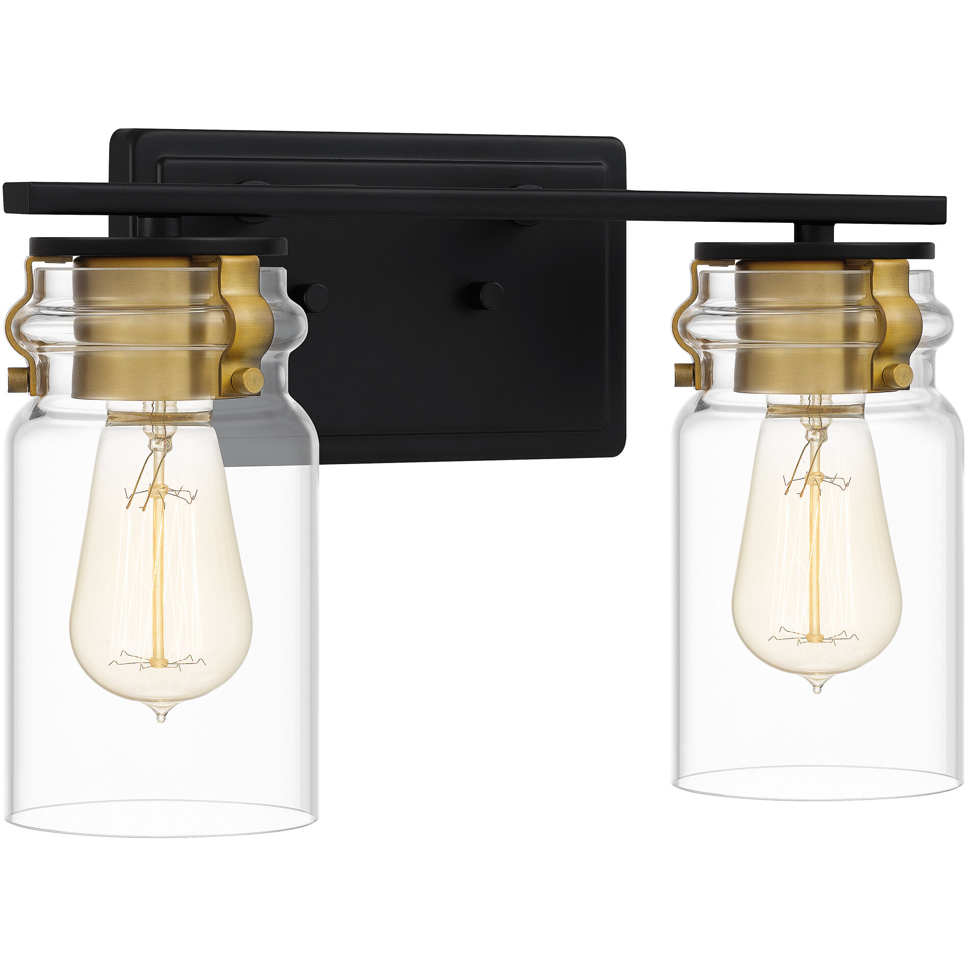 Keesey 2 Light 14 inch Matte Black Bath Light Wall Light