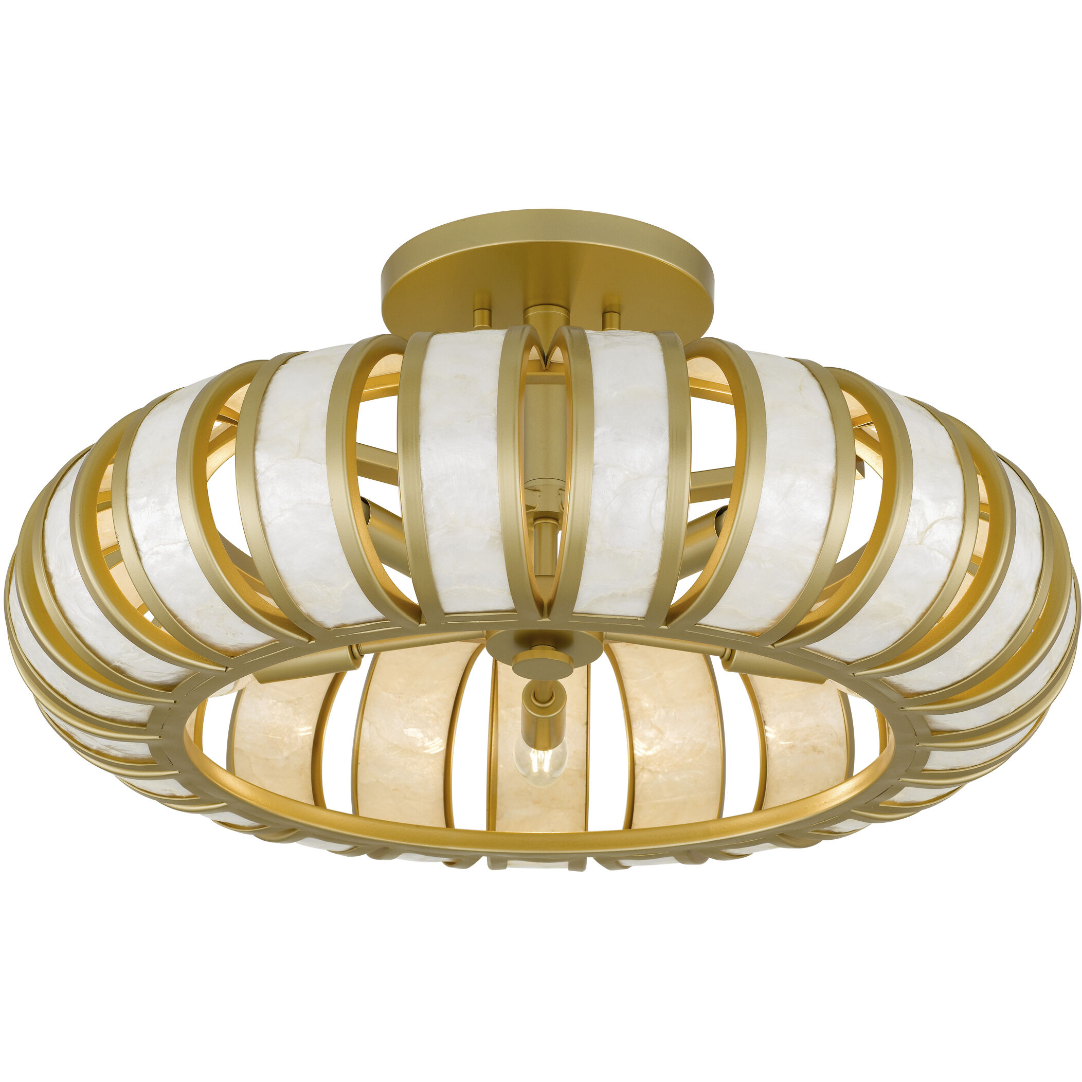 Knight 5 Light 22 inch Soft Gold Semi-Flush Mount Ceiling Light